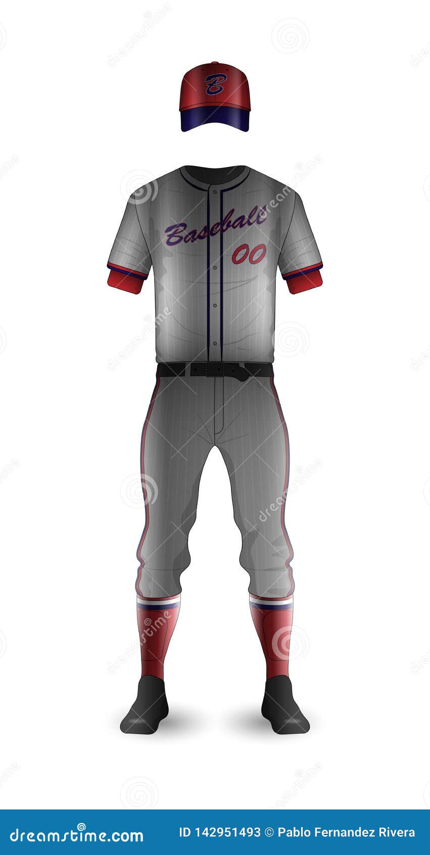 Baseball Uniform Template 3D Stock Vector - Illustration of apparel ...