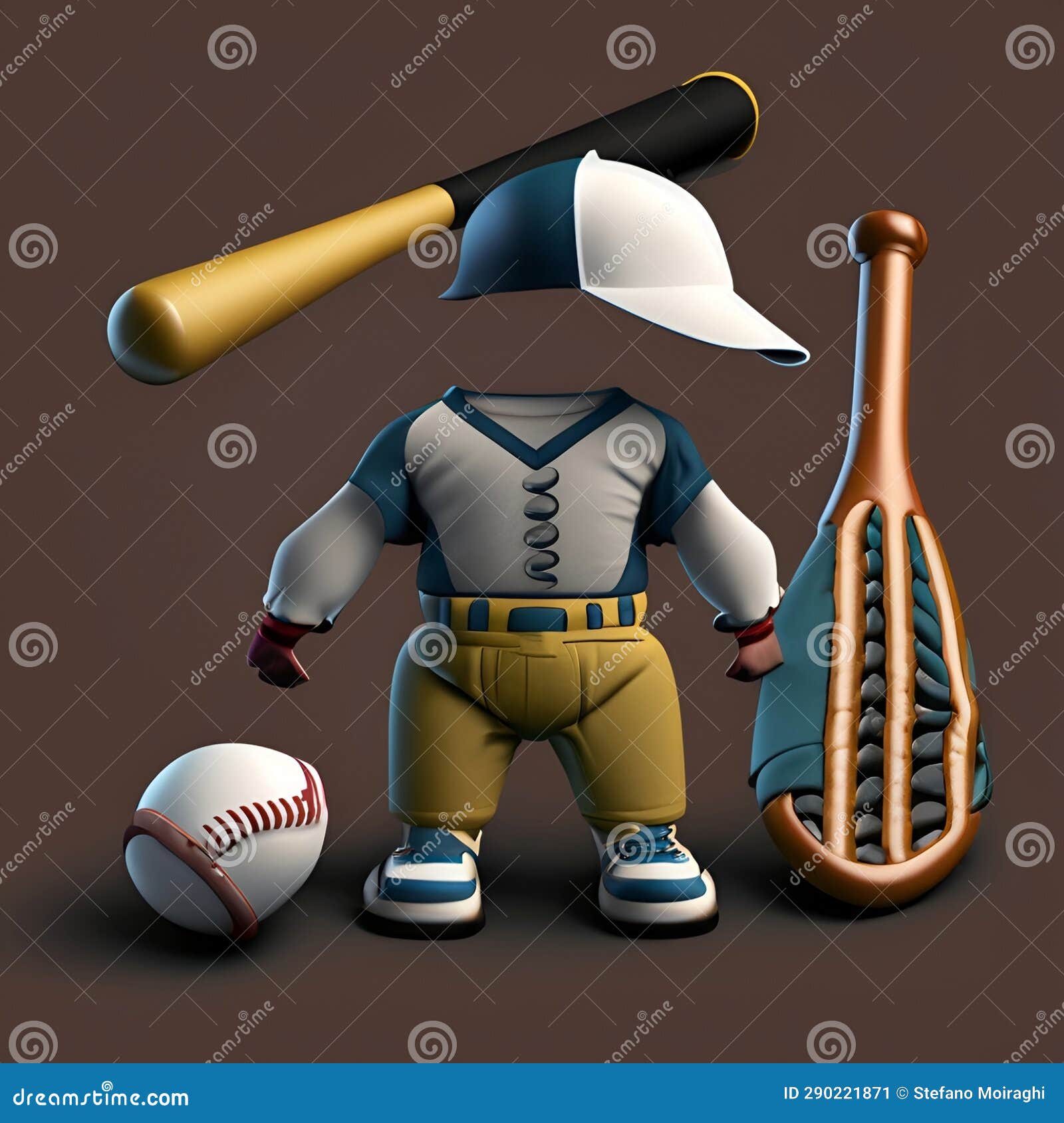 baseball uniforme dress kit funny illustrazione