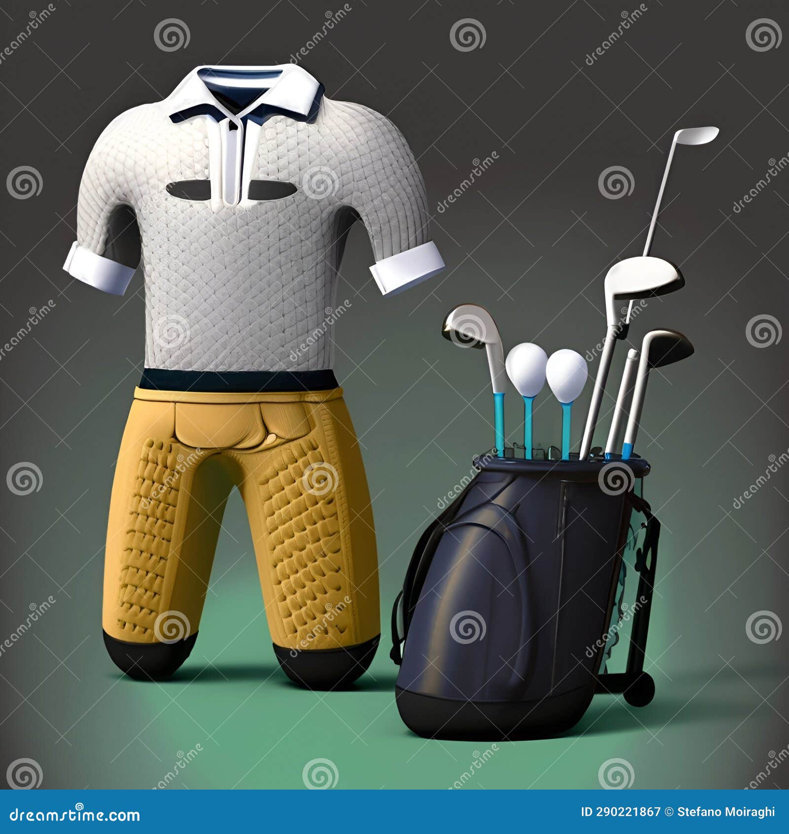 golf uniforme dress kit funny illustrazione