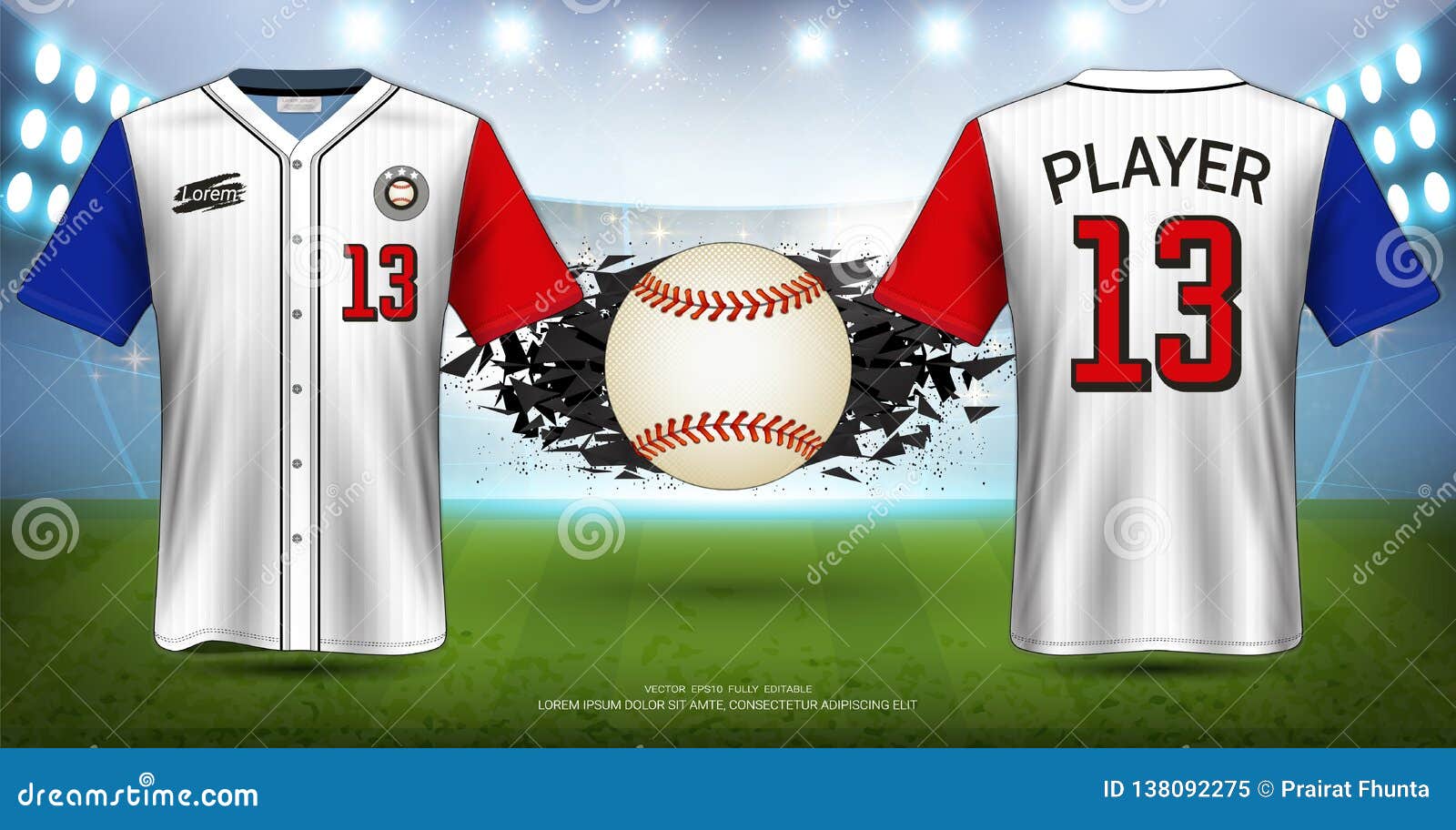 Custom Design Baseball Jerseys Mockups Templates Illustrations Stock Vector  - Illustration of design, fashion: 184750337