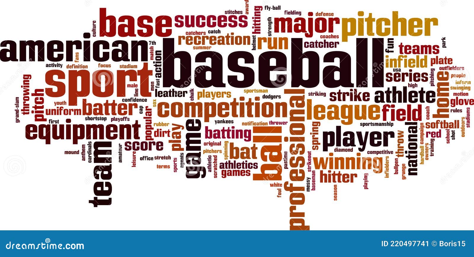 Baseball word cloud stock vector. Illustration of batting 220497741