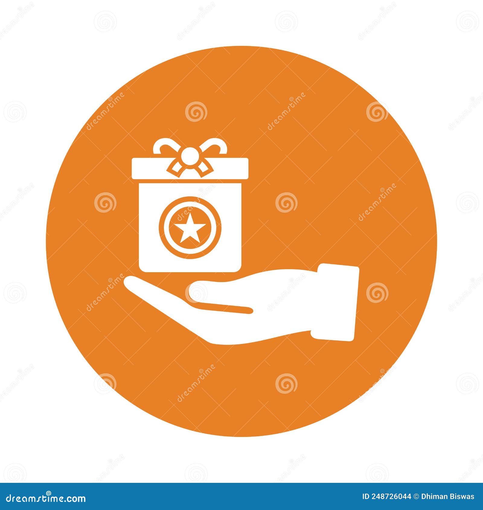 based, crowdfunding, reward icon. orange color  eps