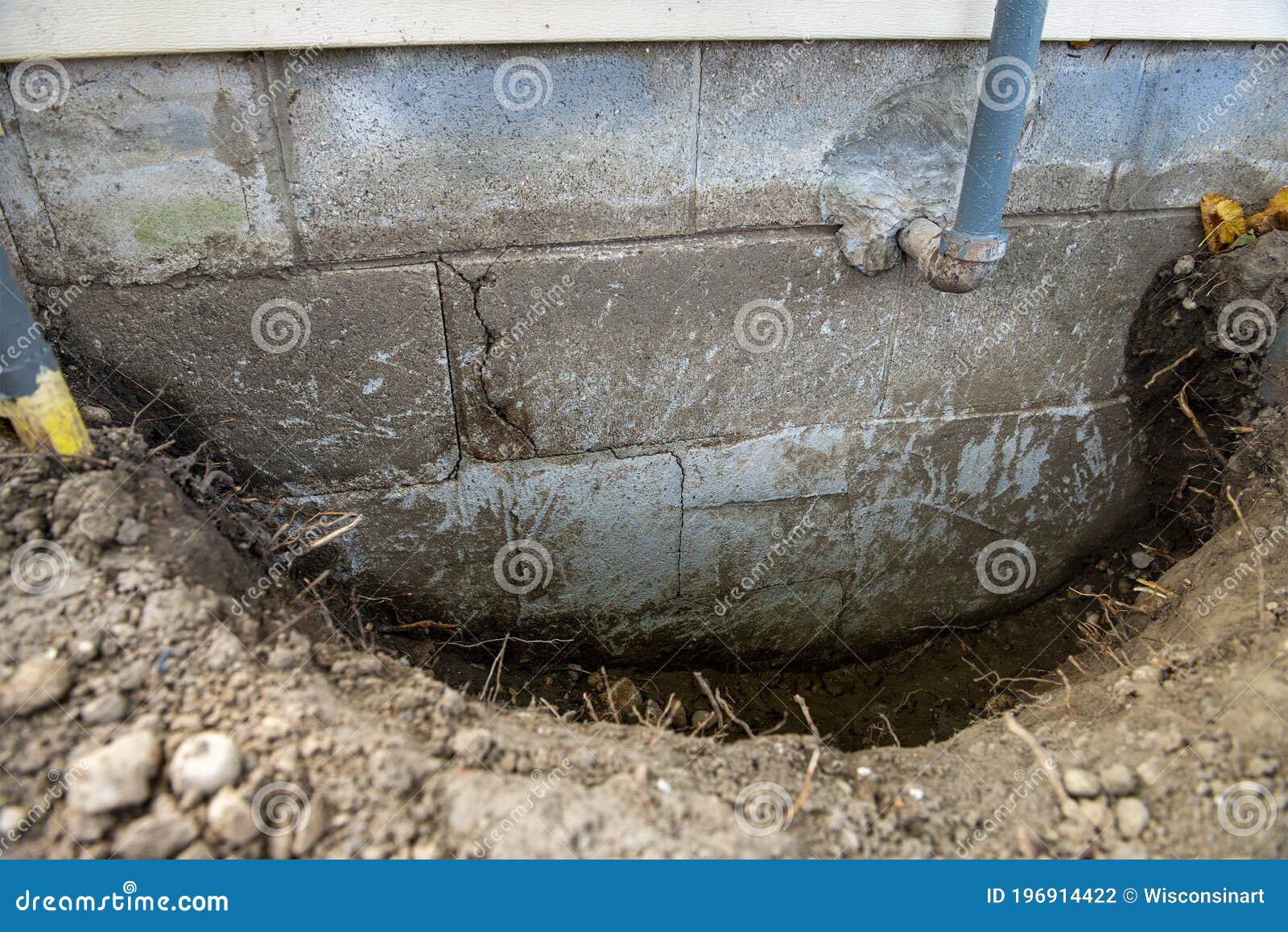 basement foundation crack, water leak, seepage