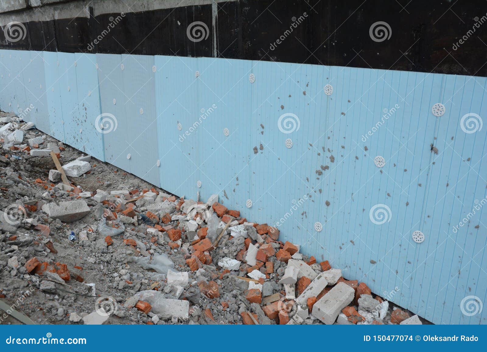 Basement Rigid Insulation Details with Damp Proofing. House Foundation Insulation for Energy