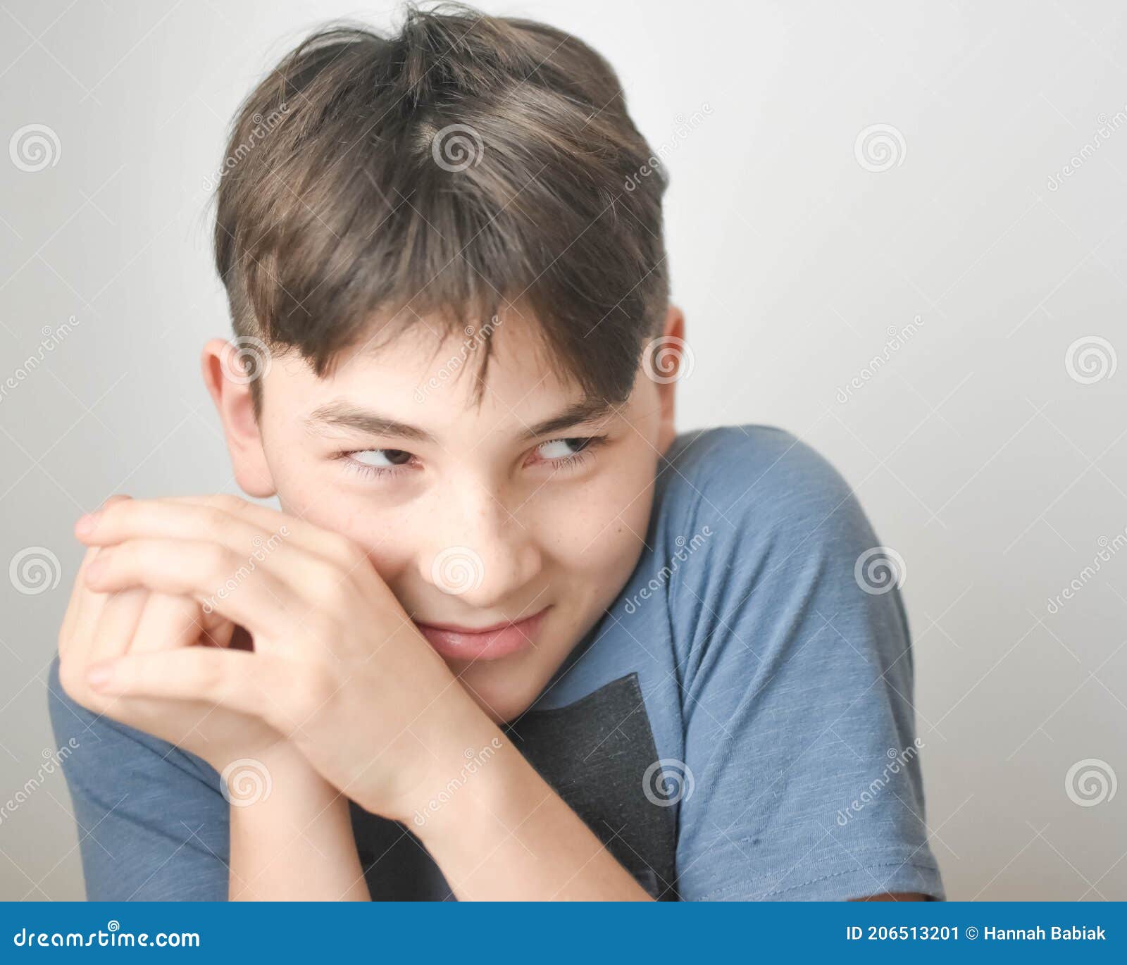 Scared Young Boy with Hands on His Face Stock Photo - Image of