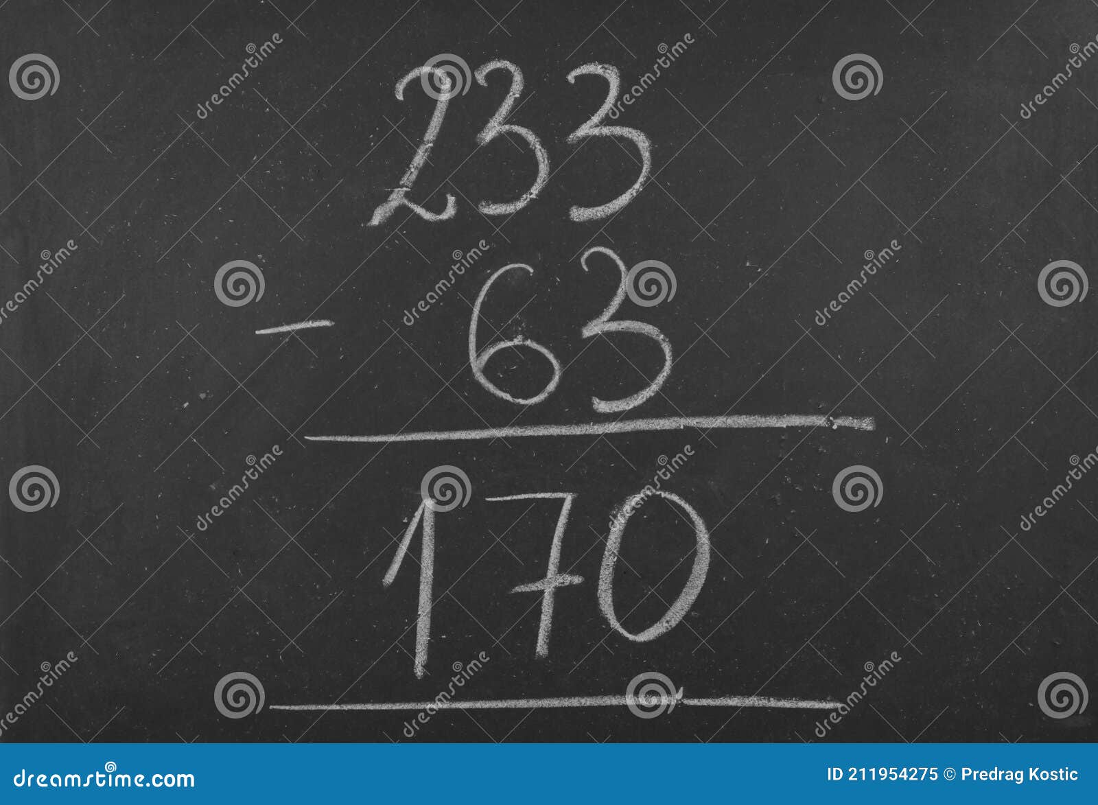 basic addition sum on a school board.