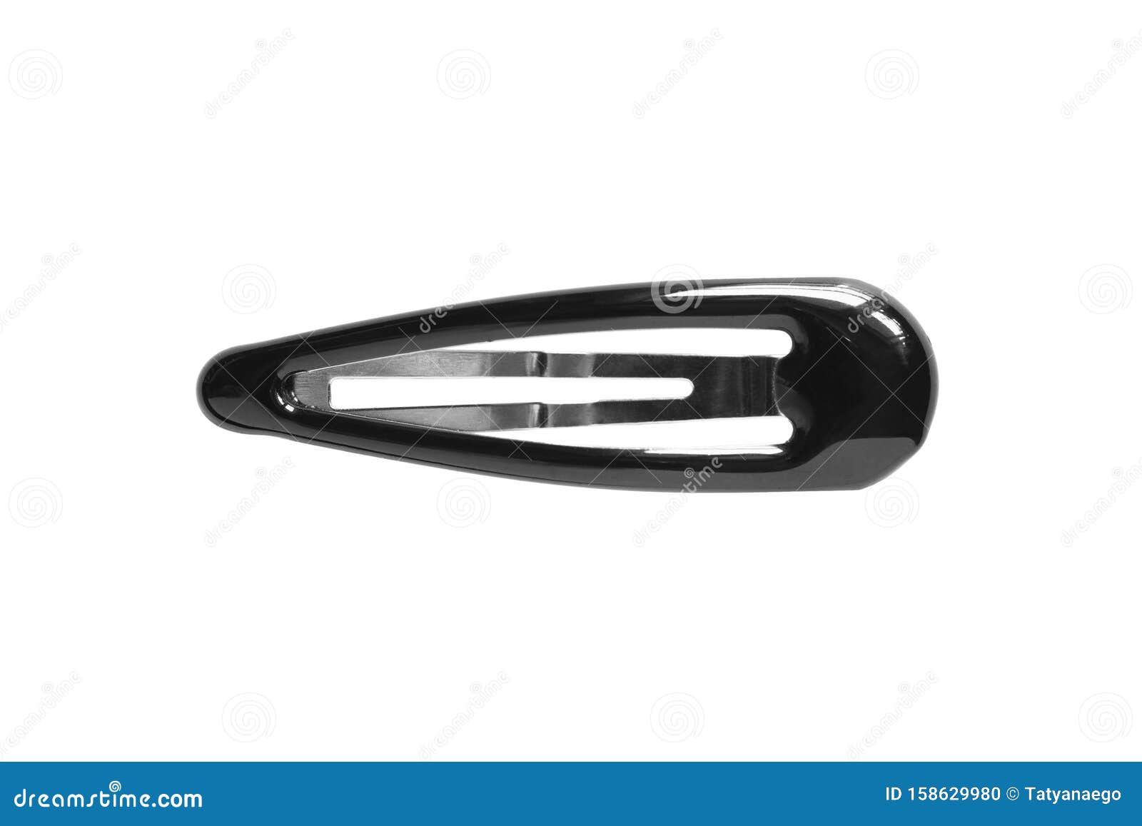 Black barrette isolated stock photo. Image of white 158629980