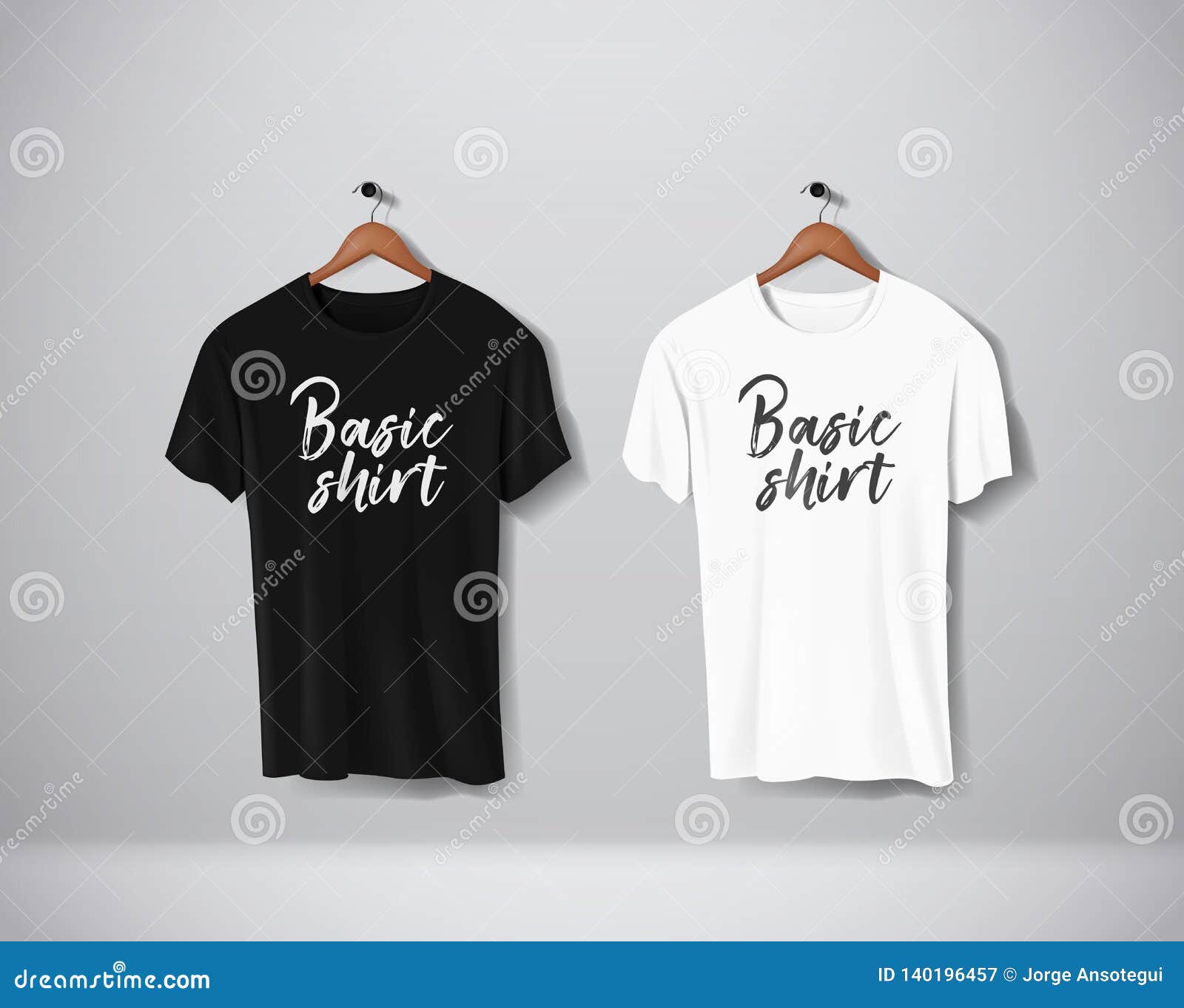 Download Basic Black And White Short Sleeve T-Shirts Mock-up ...