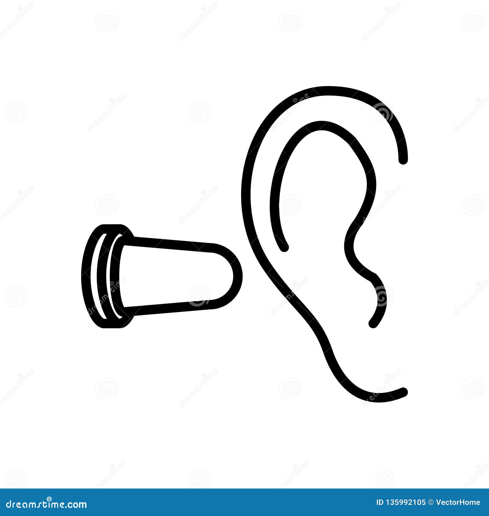 Earplug Icon , Vector Illustration Stock Vector Illustration of