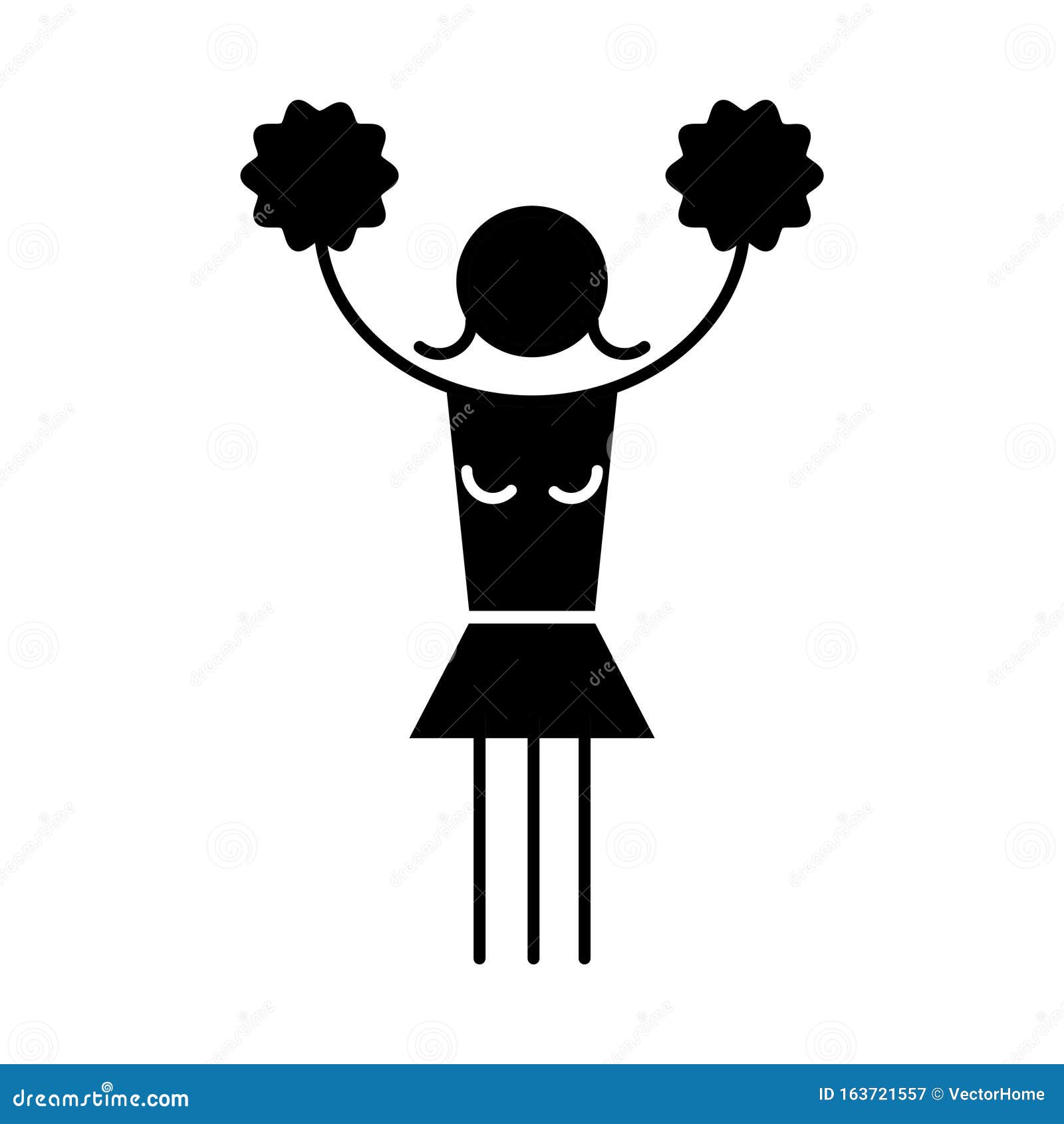 Pom icon, vector stock vector. Illustration of female - 163721557