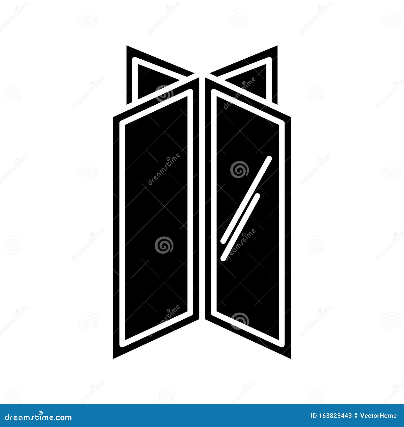 Revolving Door Icon, Vector Line Illustration Stock Vector