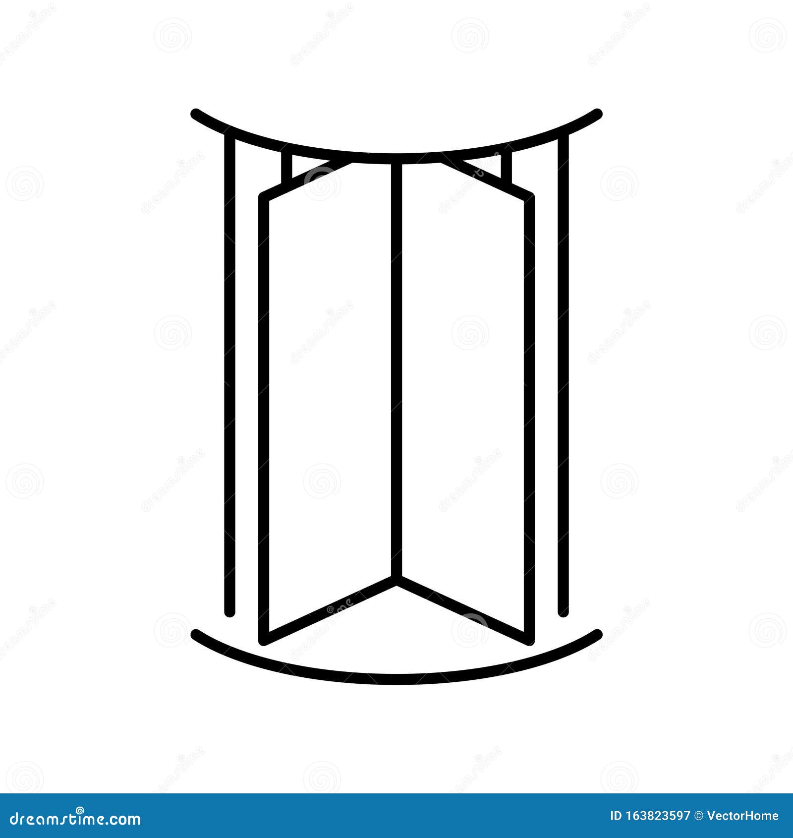 Revolving Door Icon, Vector Line Illustration Stock Vector