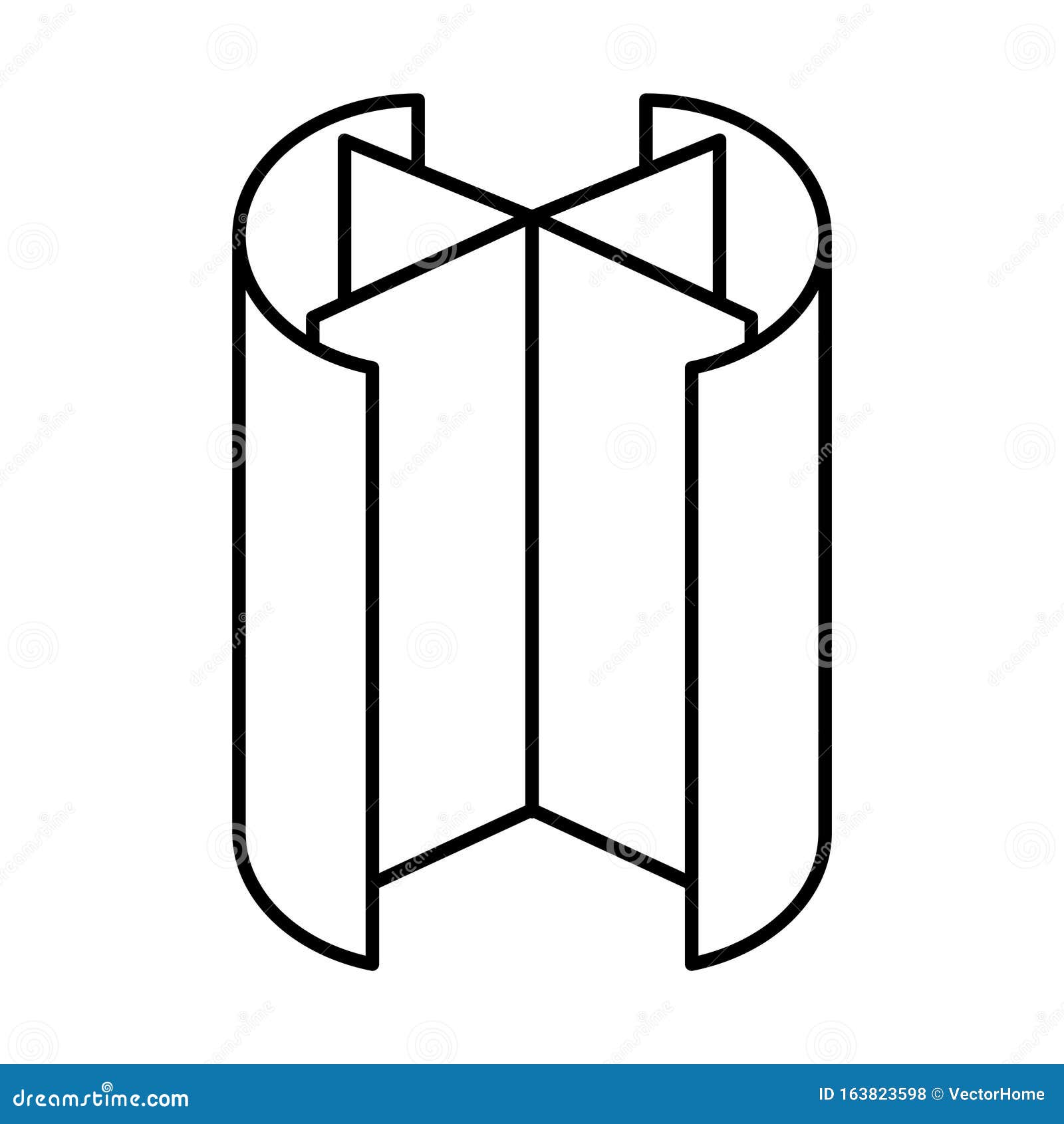 Revolving Door Icon, Vector Line Illustration Stock Vector