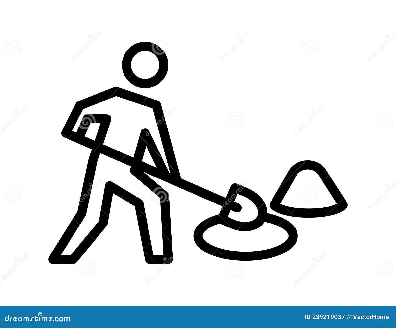 man digging a hole icon, key activities icon,   line color  