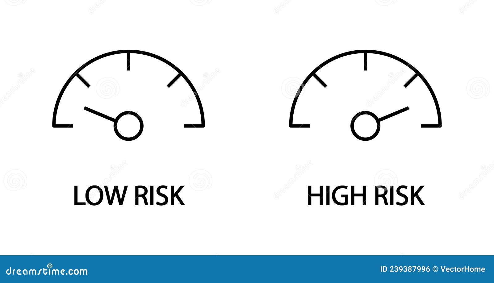 Low , High Risk Icon, Line Color Vector Illustration Stock Vector