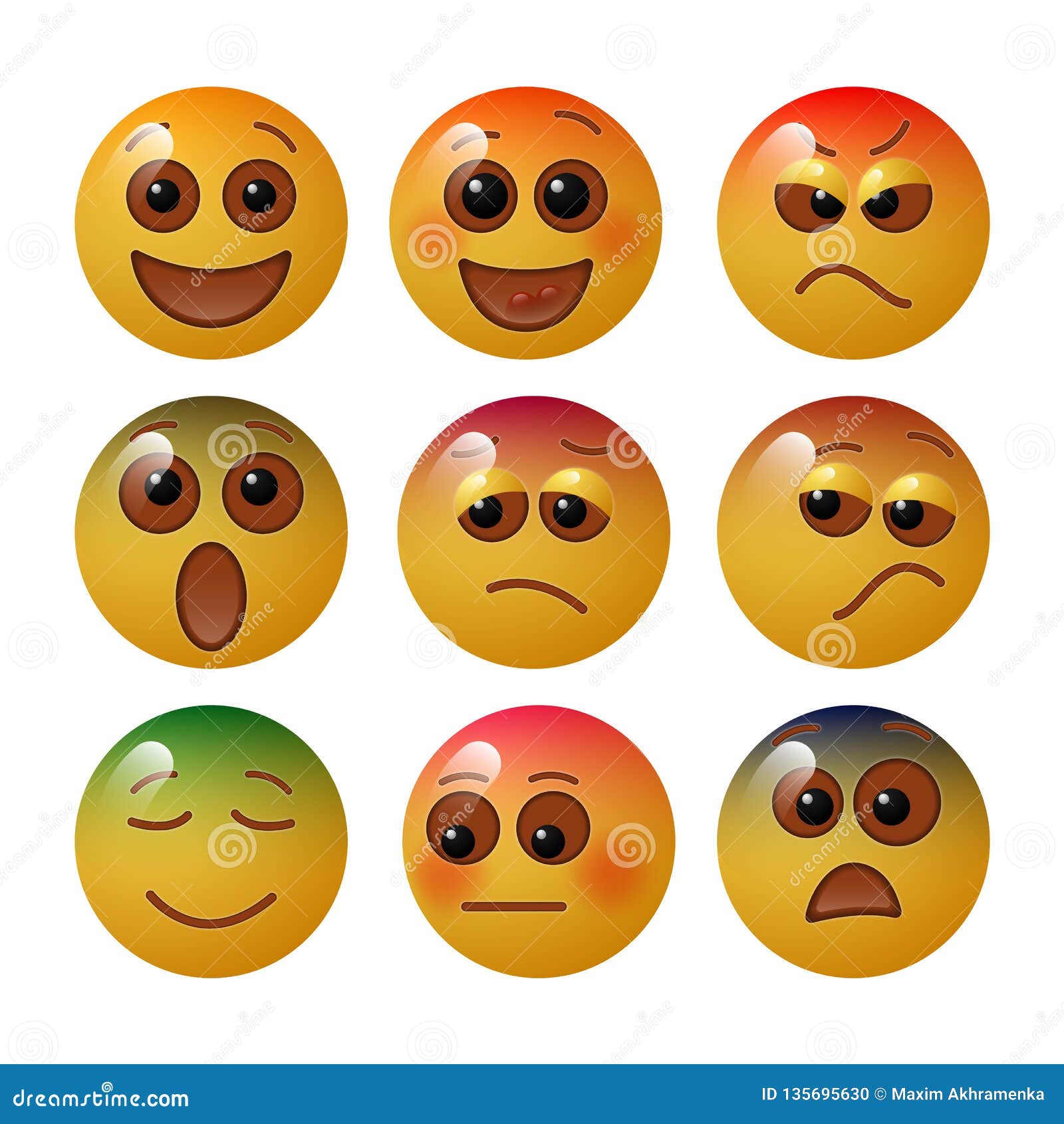 The Basic Human Emotions. Cartoon Character Royalty-Free Stock Photo ...