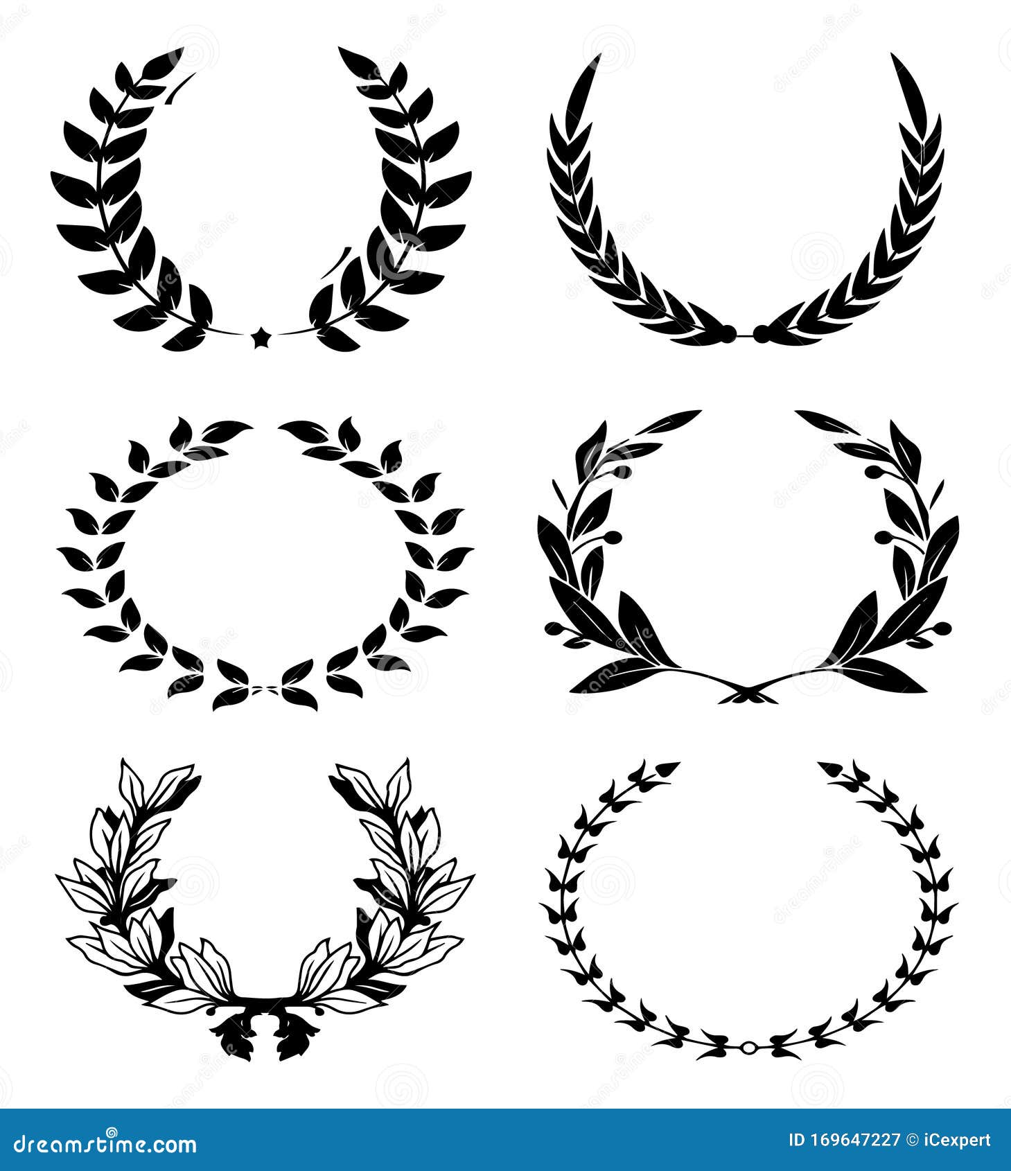 Emblem leaf wreath flat hires stock photography and images  Alamy