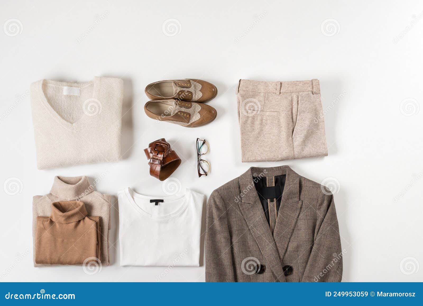 Basic Minimalist Wardrobe. Flat Lay Stock Image - Image of minimal ...