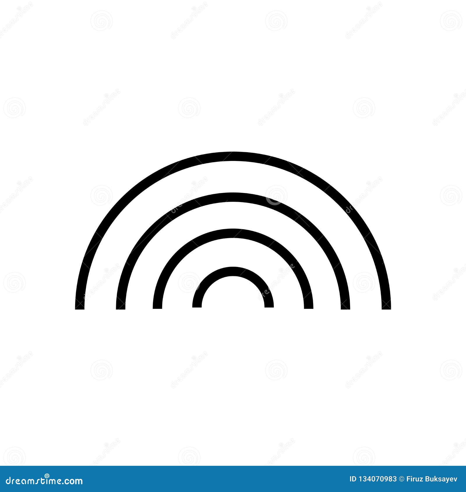 Basic Rainbow Icon Vector Sign and Symbol Isolated on White Background