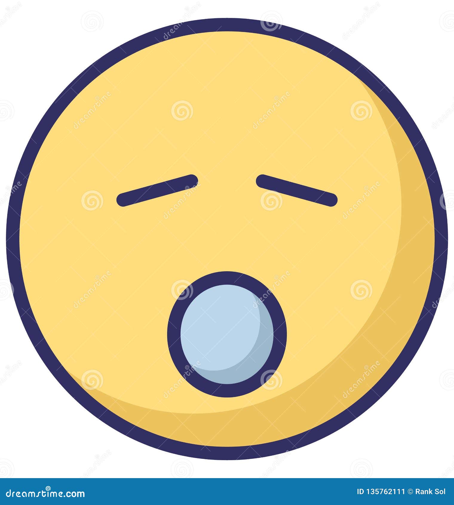Sleep and Open Mouth, Yawn Vector Isolated Icon Which Can Easily Modify or Edit Stock