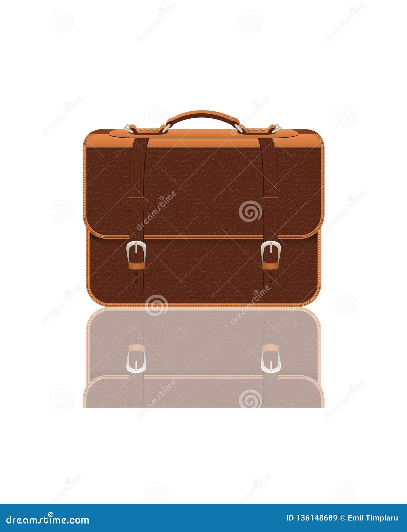 Leather Briefcase Vector Design Illustration Stock Vector