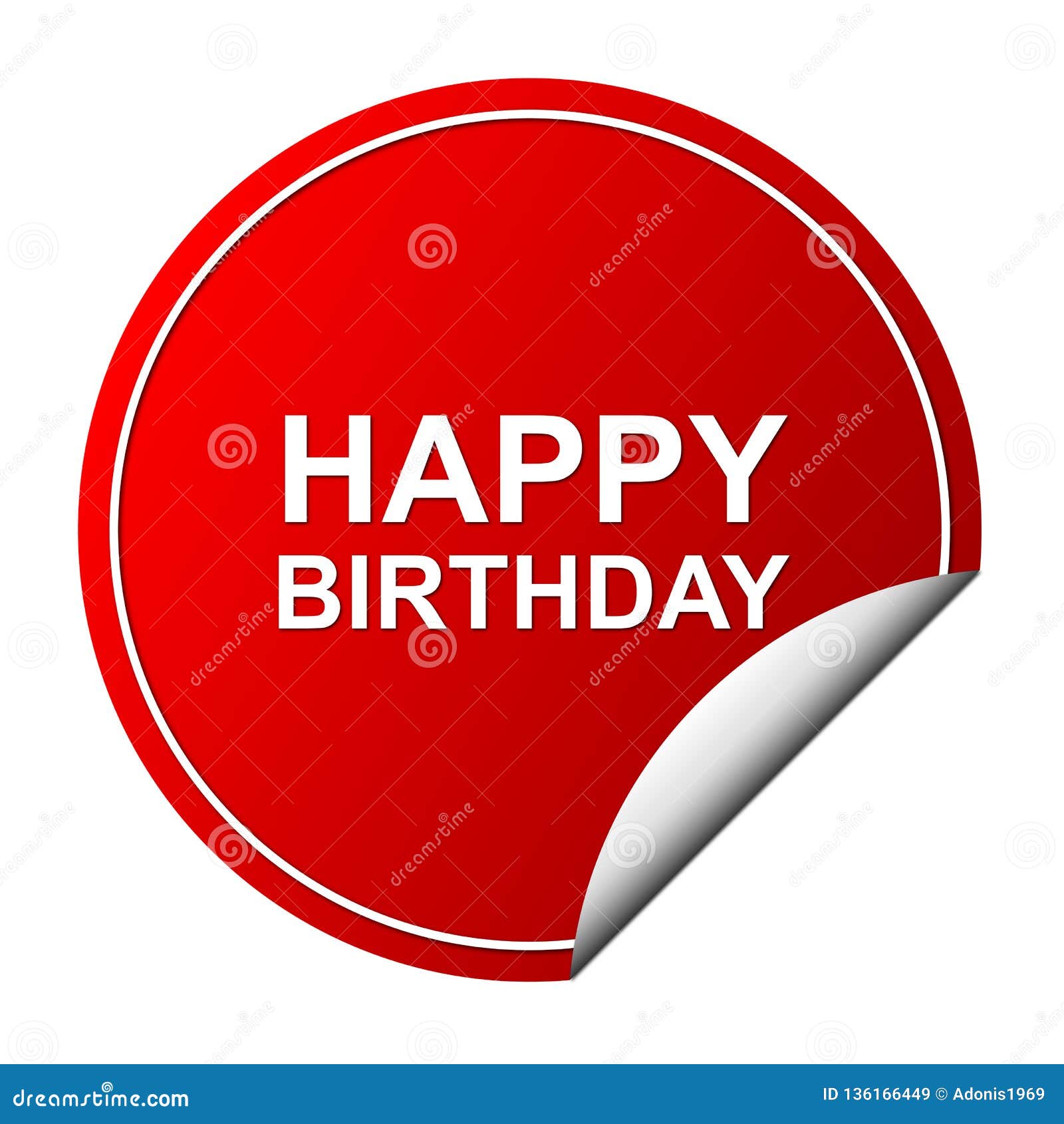 Happy birthday sticker stock illustration. Illustration of seal 136166449
