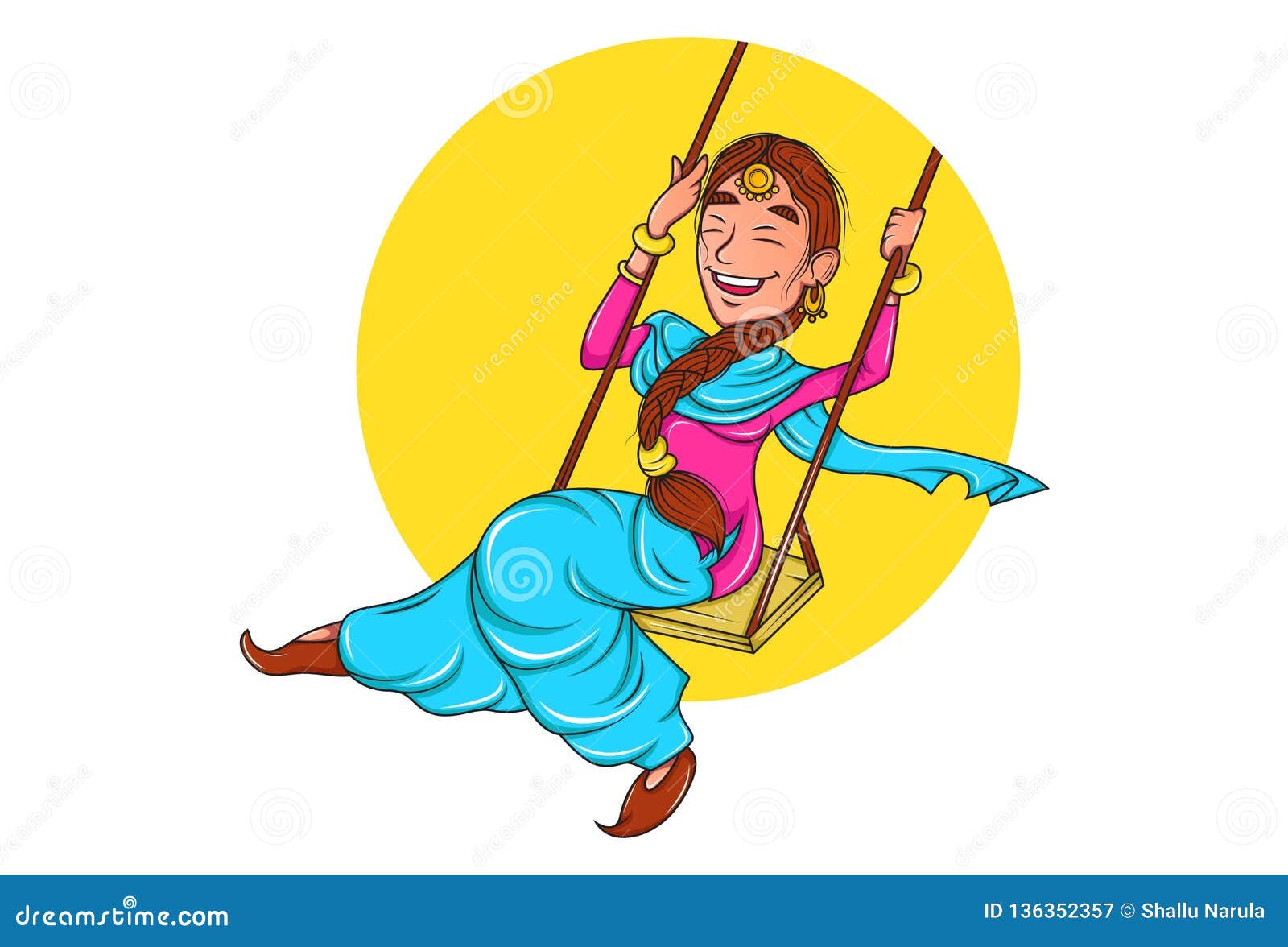 Illustration of Cartoon Punjabi Woman Stock Vector - Illustration of  beautiful, cheerful: 136352357