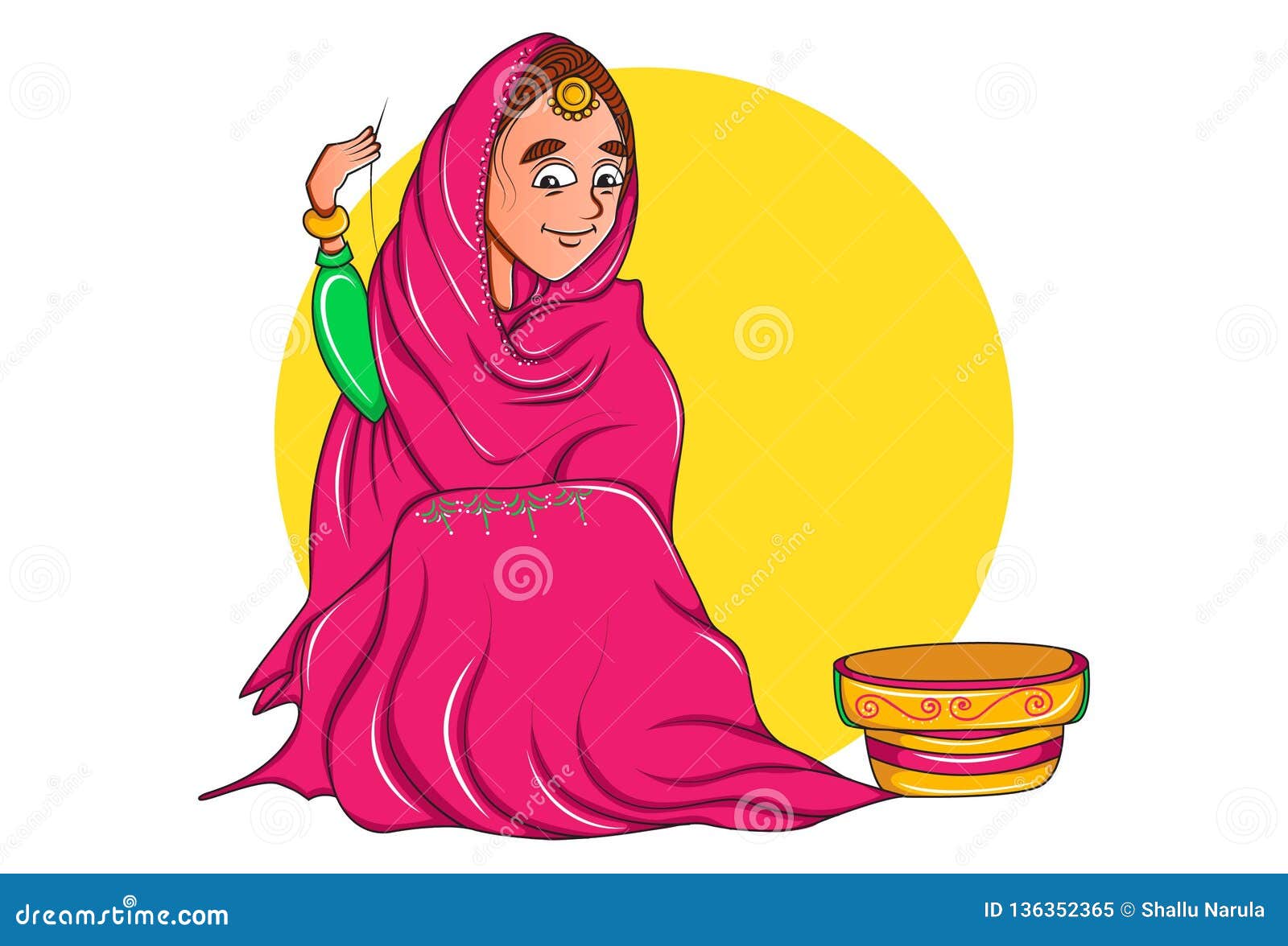 Illustration of Cartoon Punjabi Woman Stock Vector - Illustration of  indian, cheerful: 136352365