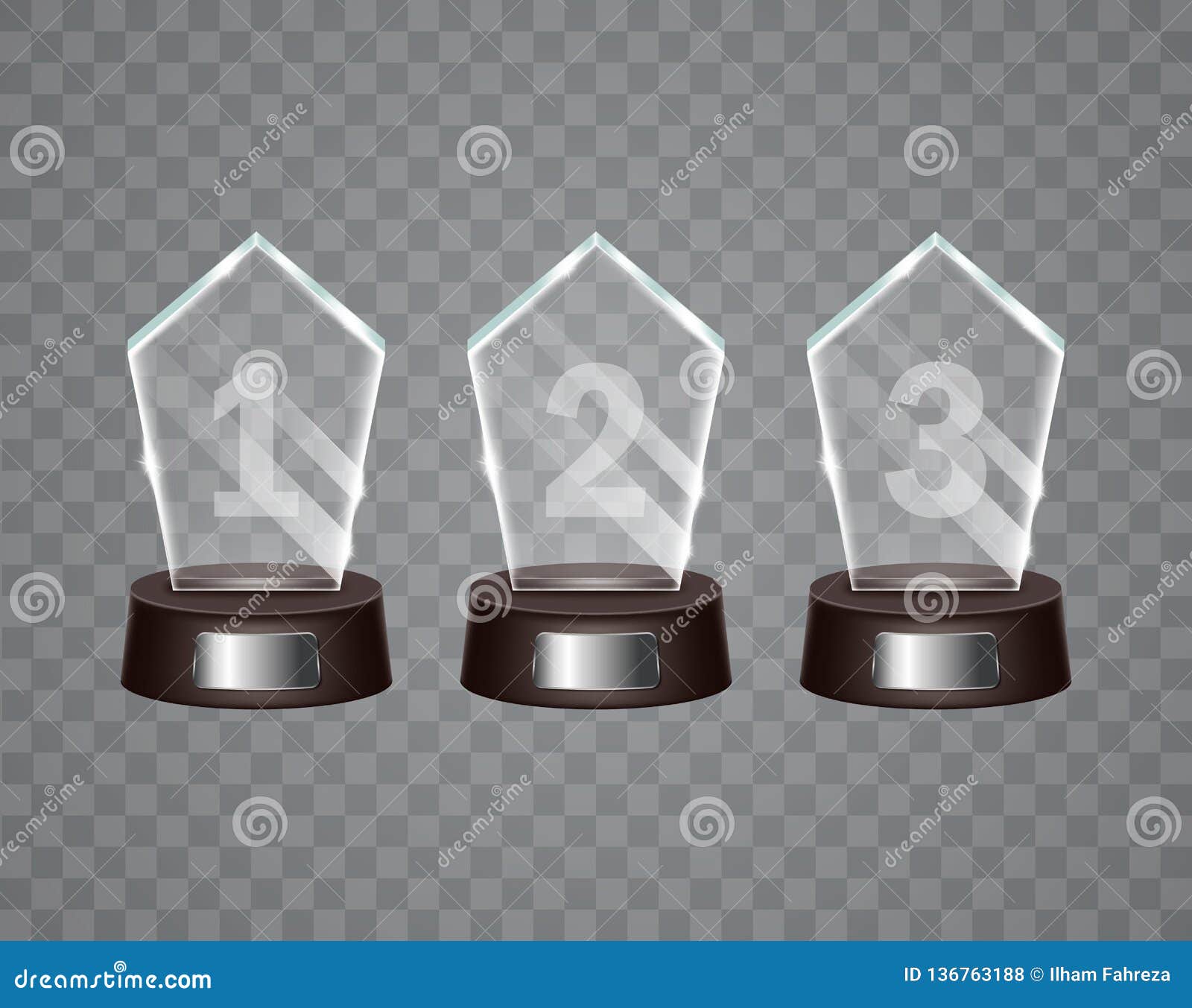 Download Glass Trophy Award. Glass Trophy Mockup Stand On Clear ...