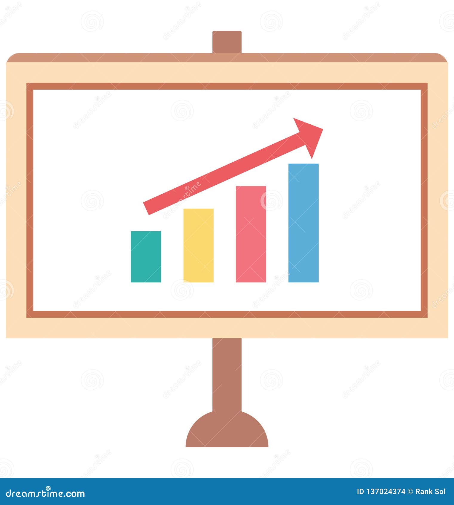 Graph Presentation Color Icon Isolated and Vector that Can Be Easily ...