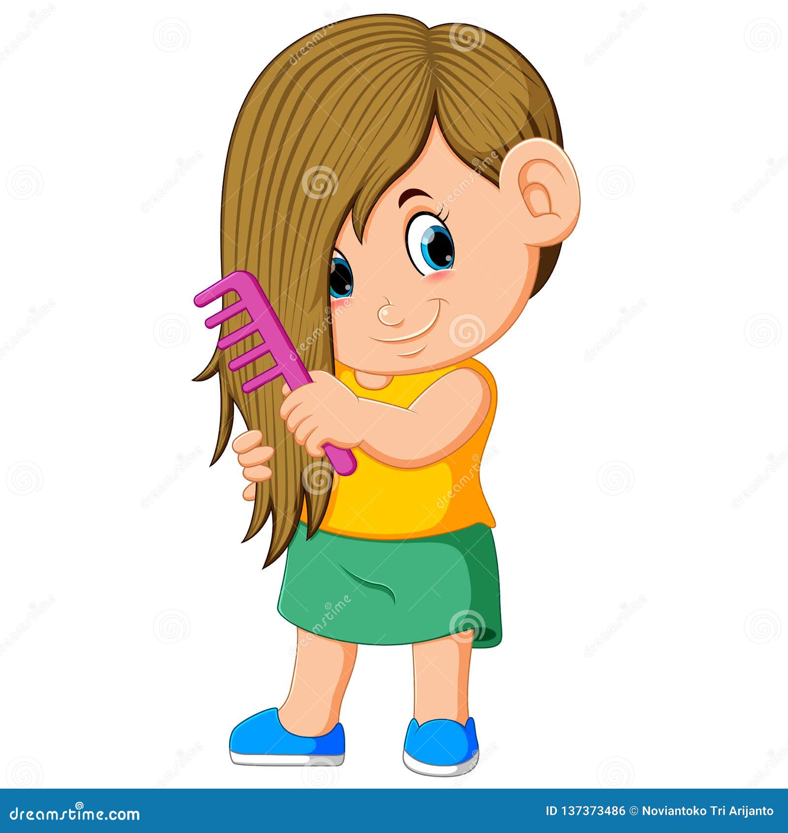Combing hair stock illustrations – 1,326 combing hair stock
