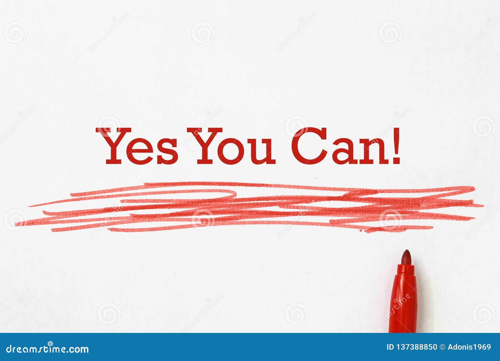 Yes You Can! stock photo. Image of mark, motif, clipart 137388850