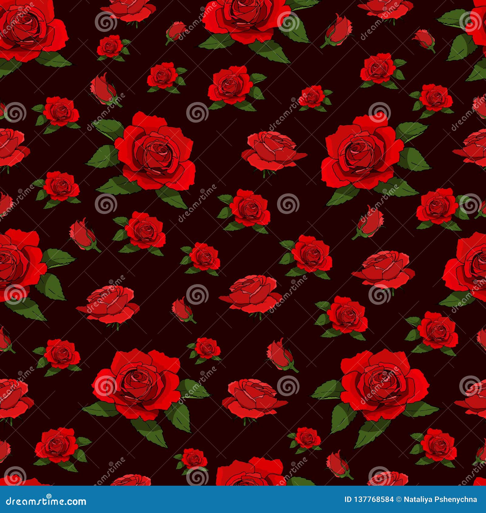 Red roses seamless pattern stock illustration. Illustration of womens ...