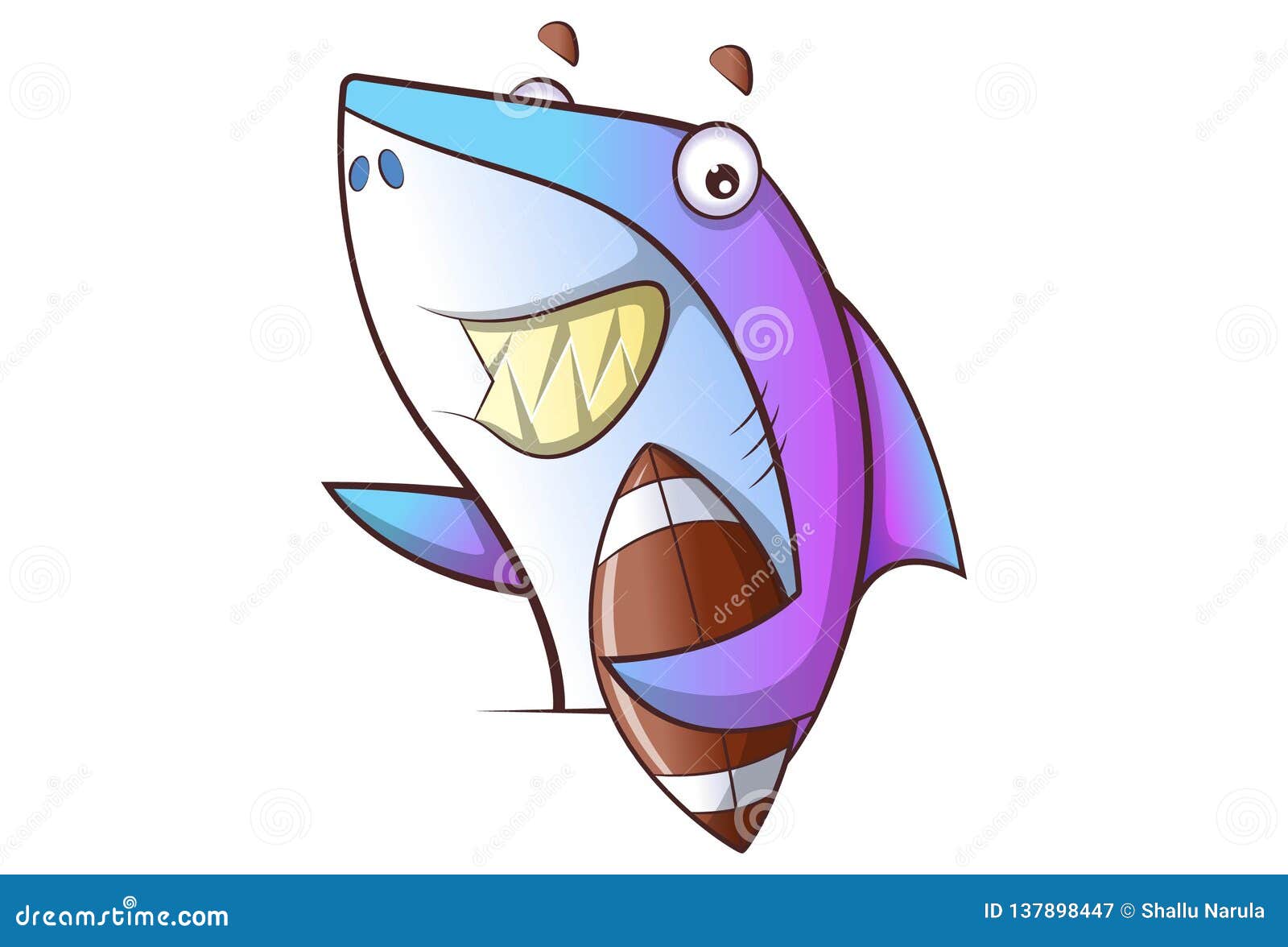 Cartoon Illustration of Cute Shark . Stock Vector - Illustration of