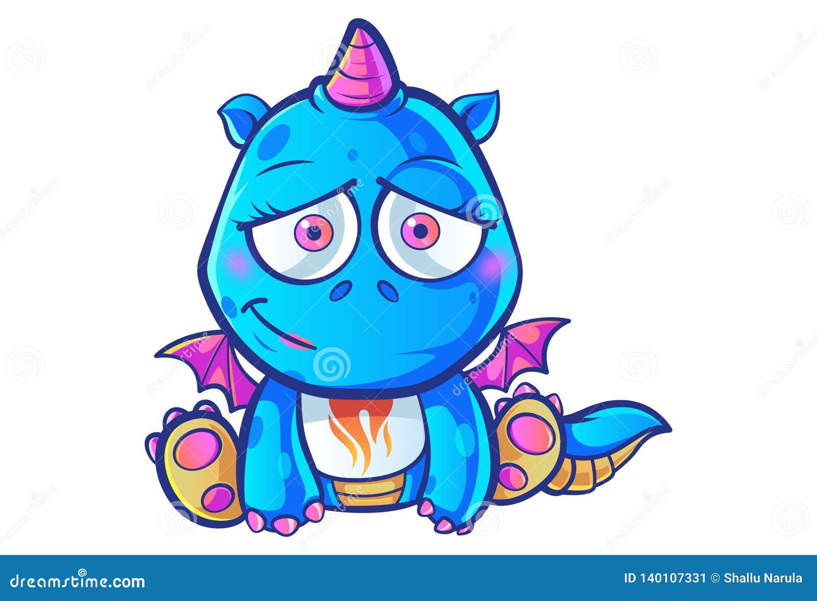 Cartoon Illustration Of Cute Baby Girl Dragon Stock Vector Illustration Of Cartoon Adorable