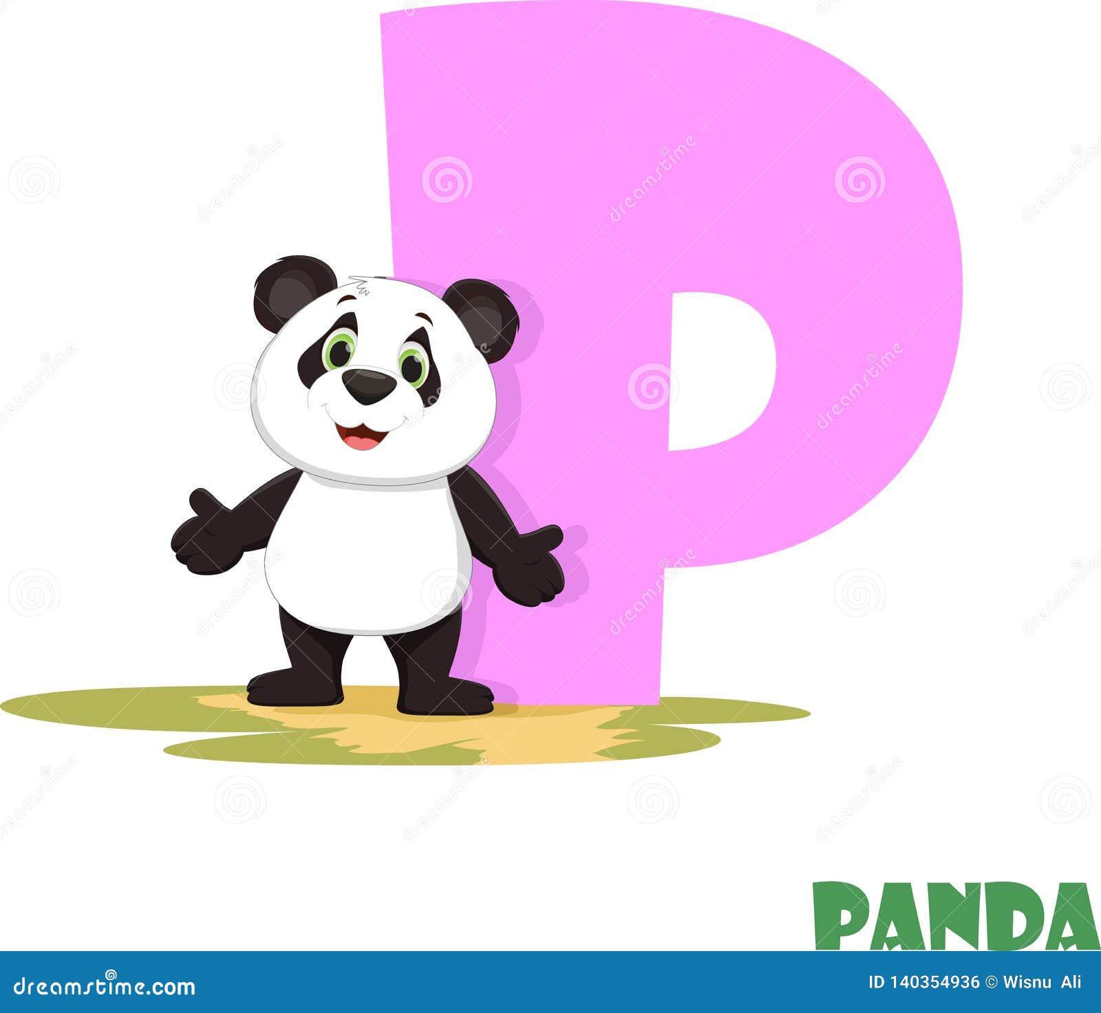 Cute Animal Zoo Alphabet Letter P For Panda Stock Vector Illustration Of Animal Design