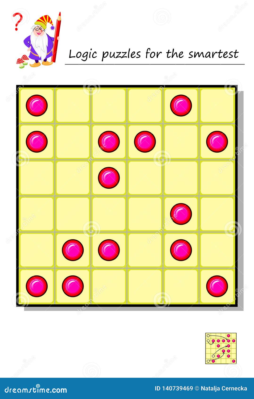 Logic Puzzle Game for the Smartest. Move 4 Pieces so To Get 1 Horizontal, 1 Vertical and 2 Diagonal with 5 Points in Stock - Illustration guess, activity: 140739469