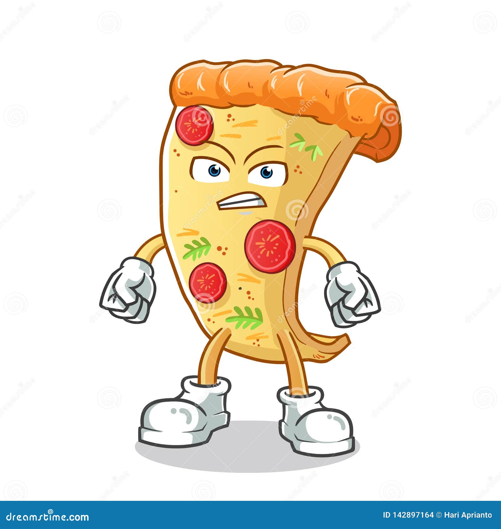 Pizza Angry Mascot Vector Cartoon Illustration Stock Vector Illustration of face, pizza 142897164