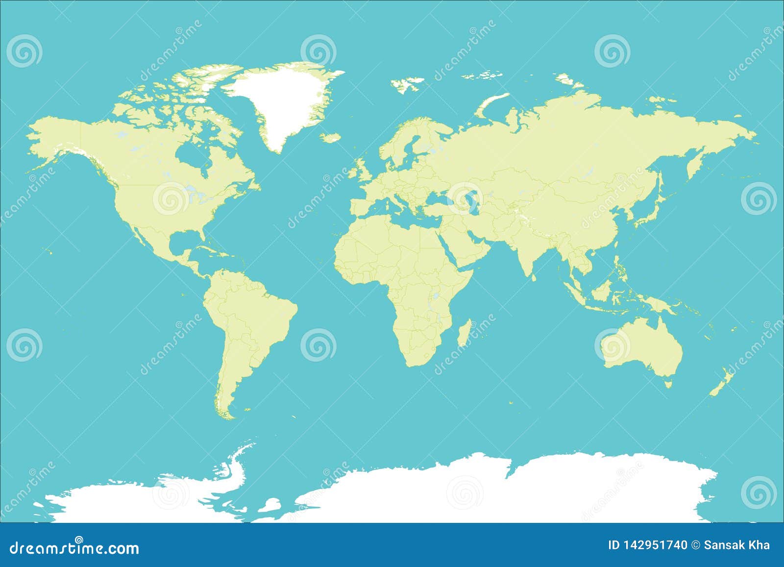 Green World Map Vector stock vector. Illustration of graphic 142951740