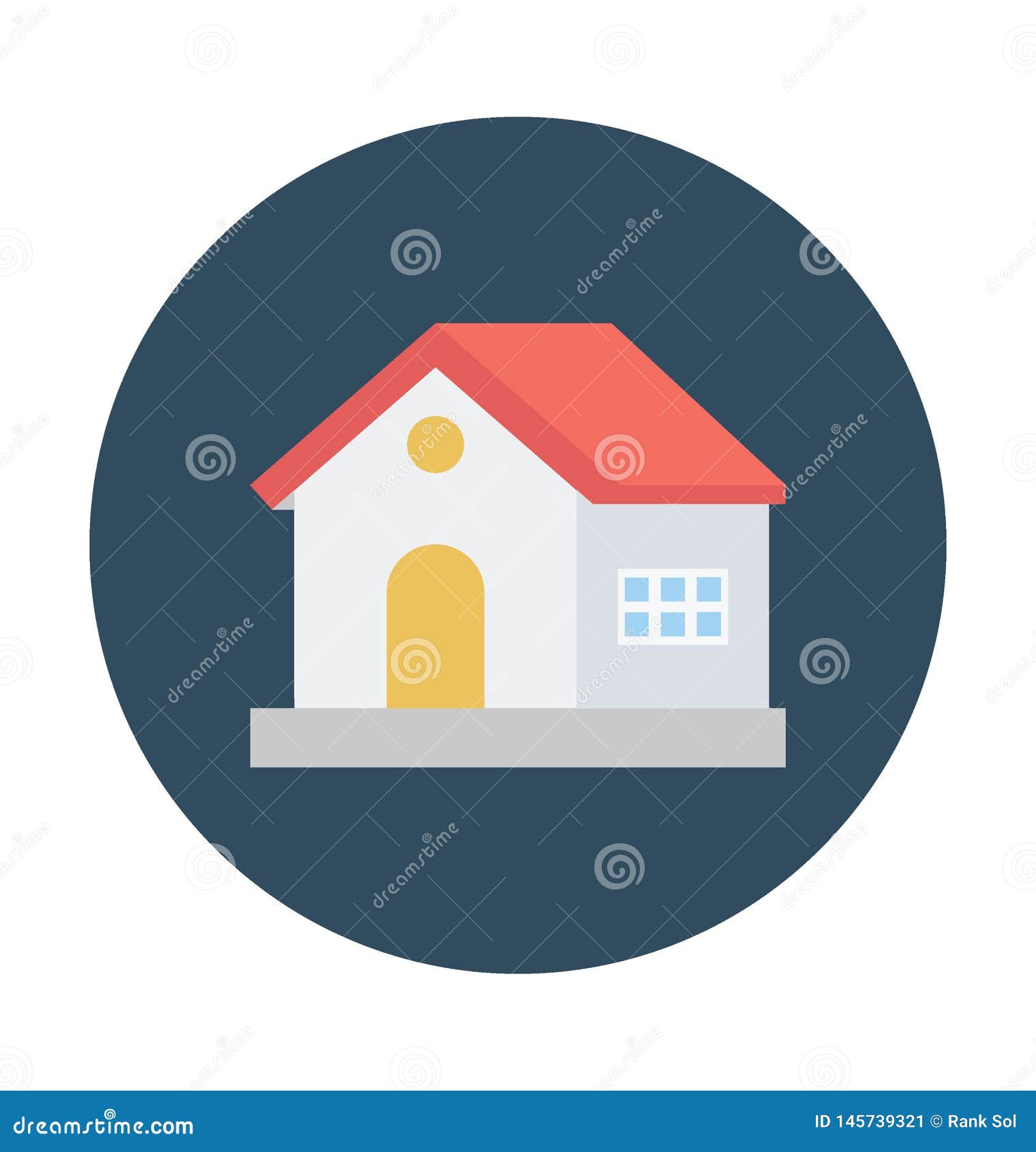 Basic RGB House Color Isolated Vector Icon Which Can Easily Modify or