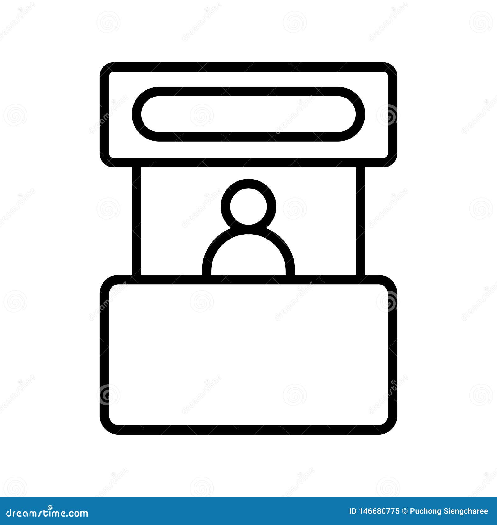 Customer Service Desk Icon Stock Vector Illustration Of Line