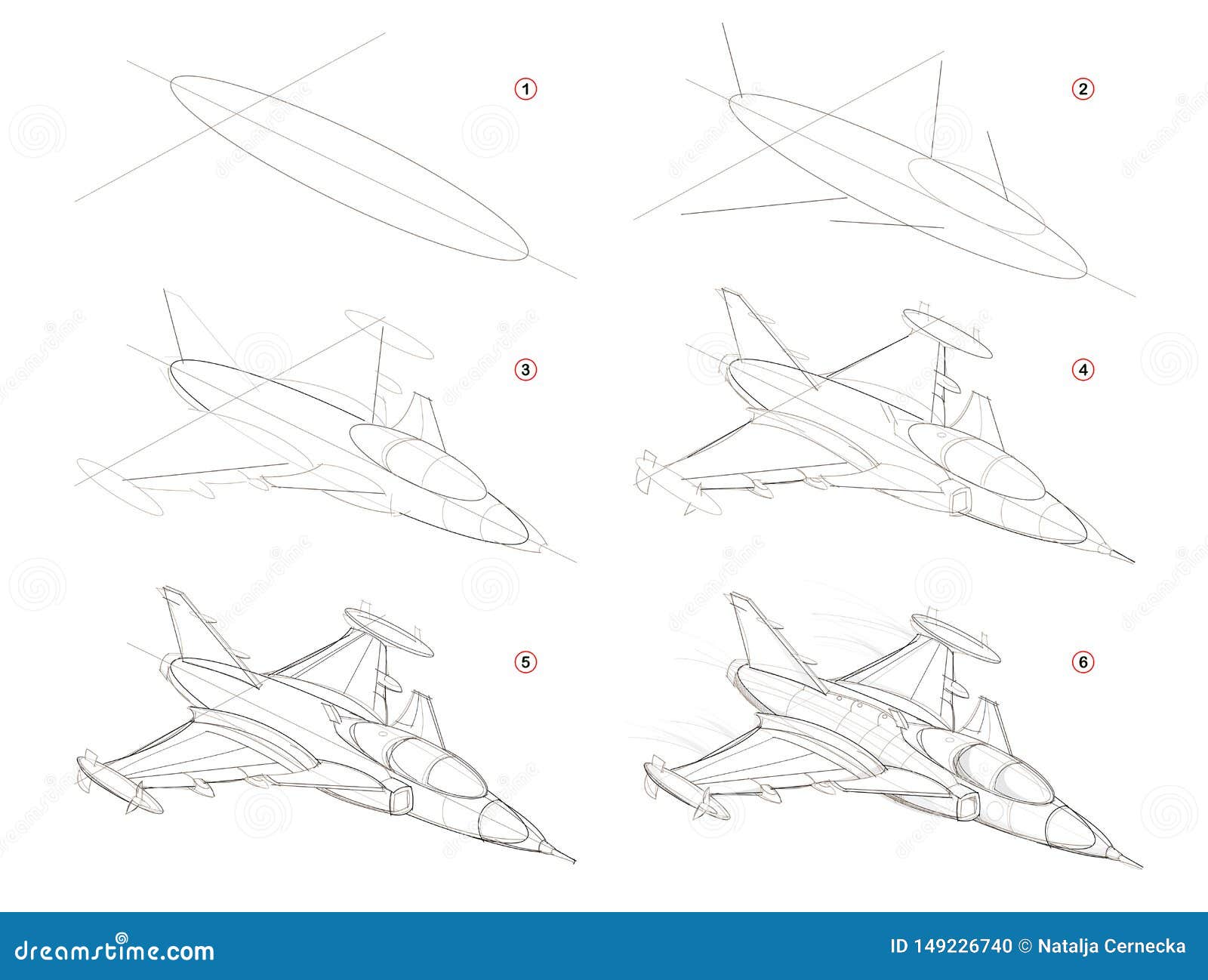 how to create step by step pencil drawing. page shows how to learn step by step draw fantastic space warship.