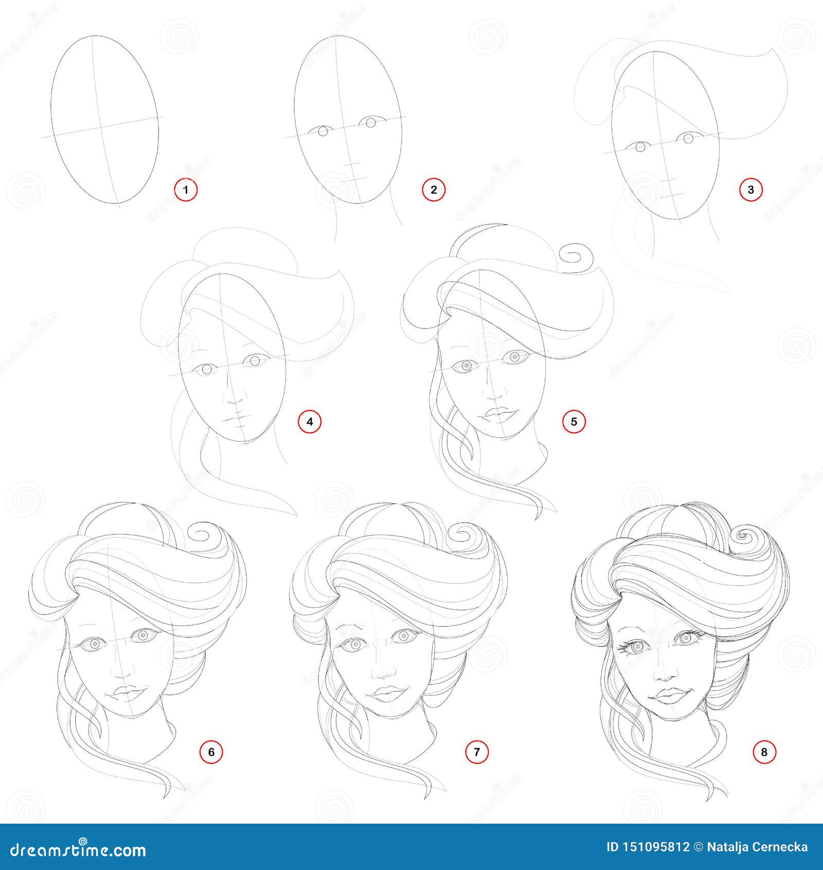 Creation Step By Step Pencil Drawing Page Shows How To