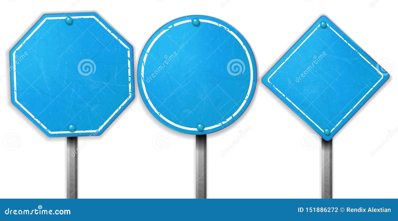 Vintage Rough Blue Street Sign Sets Stock Vector Illustration of version, sign 151886272