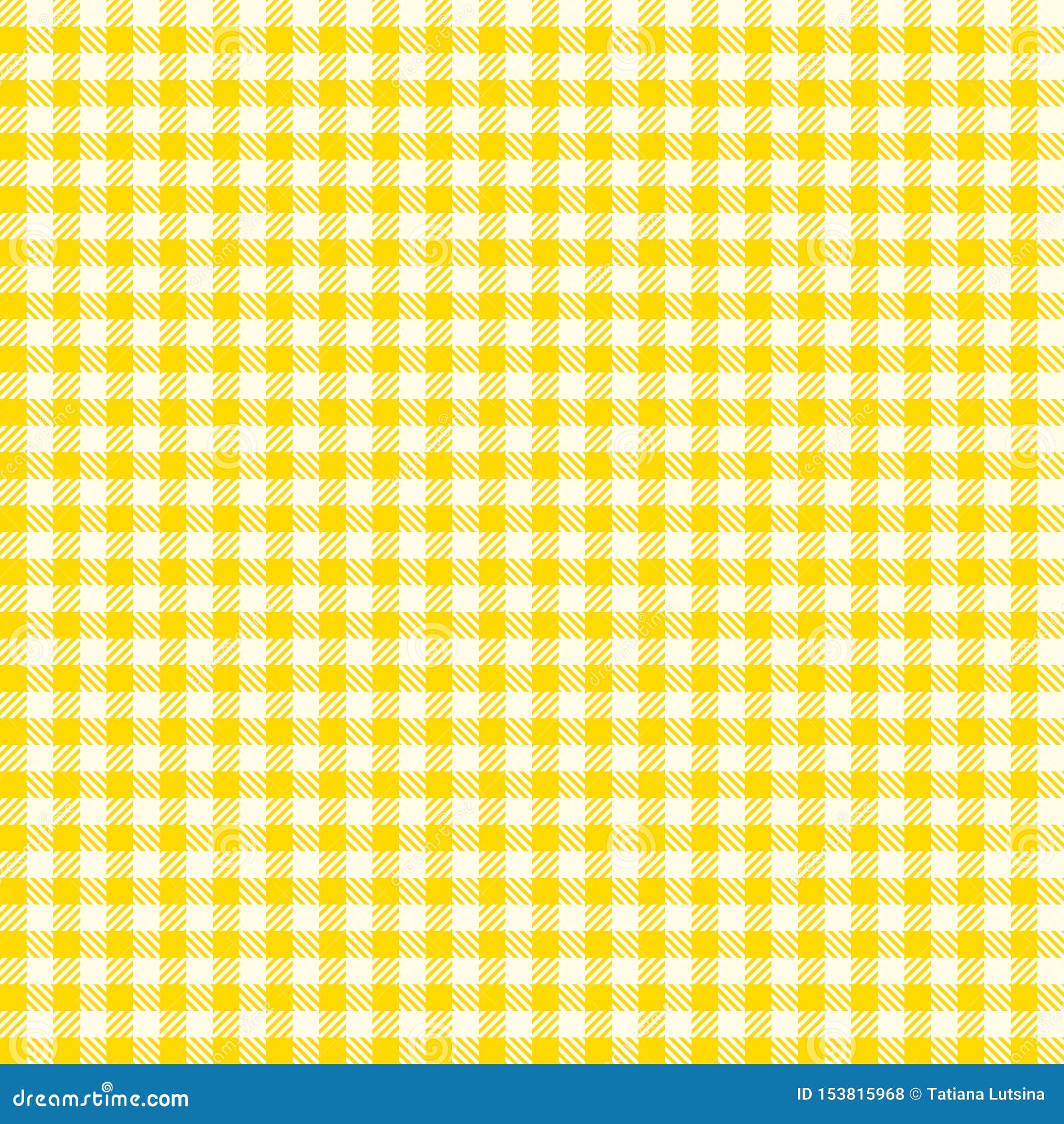 Seamless Checkered Pattern. Coarse Vintage Yellow Plaid Fabric Texture