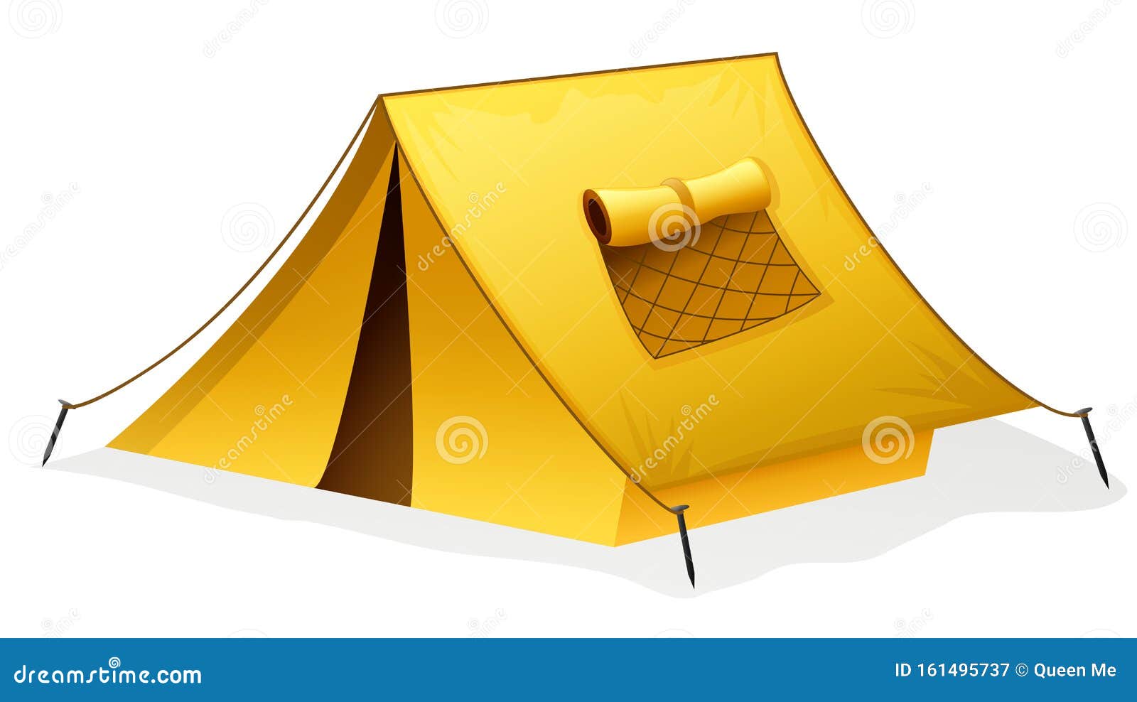 Tourism and Camping Symbols with Tents Stock Illustration