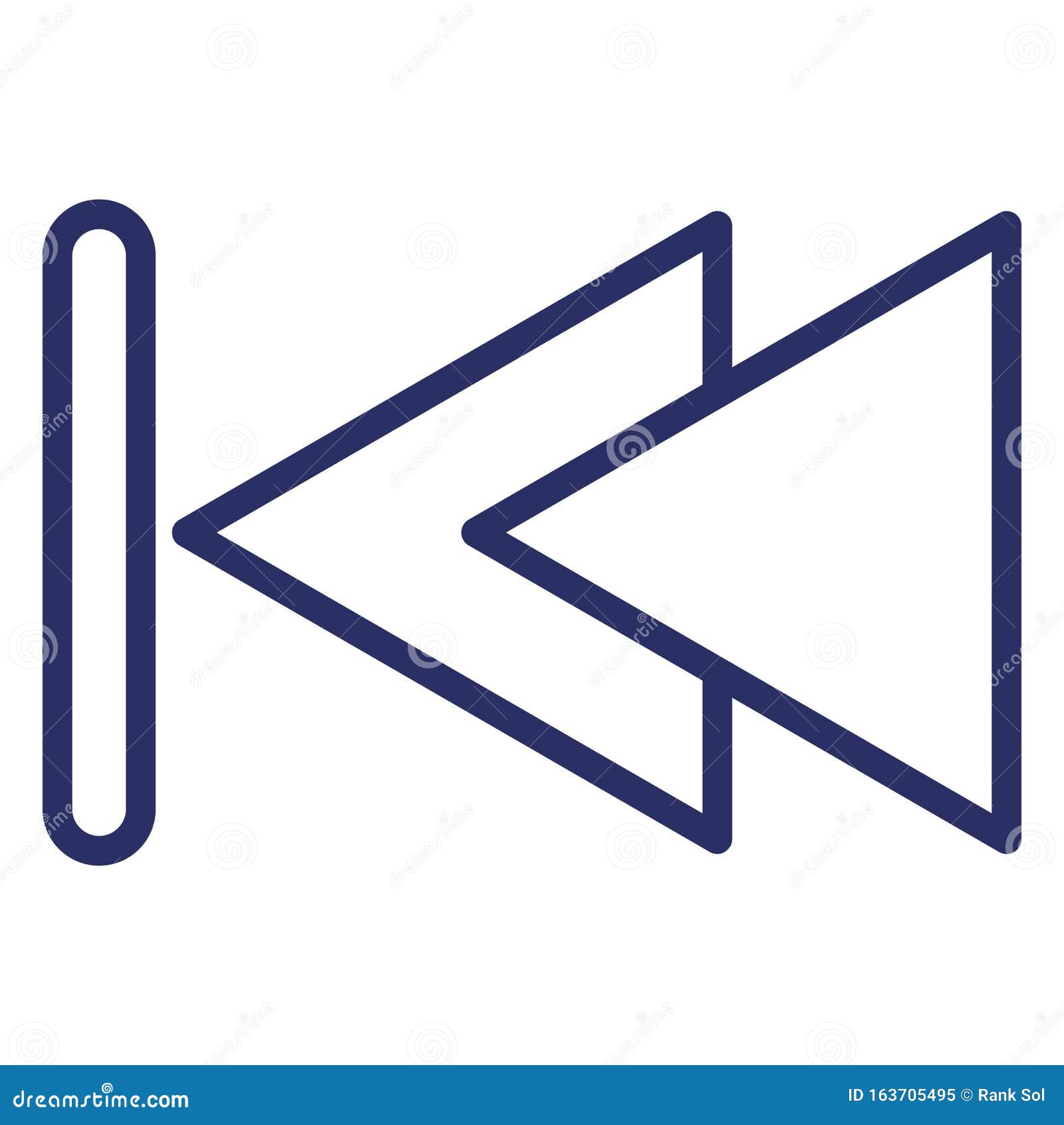 Rewind Button Isolated Isolated Vector Icon Easily Editable Easily