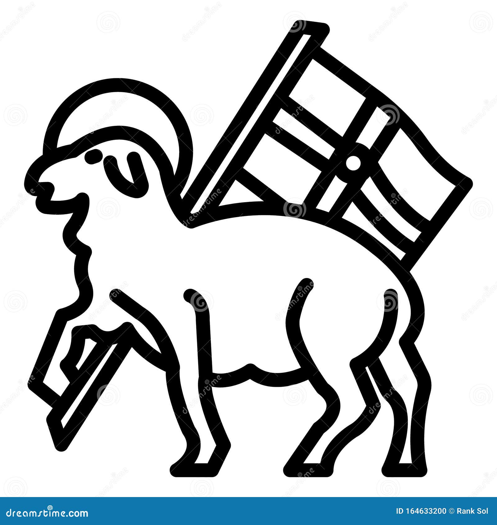 Lamb and Flag Isolated Vector Icon Which Can Easily Modify or Edit