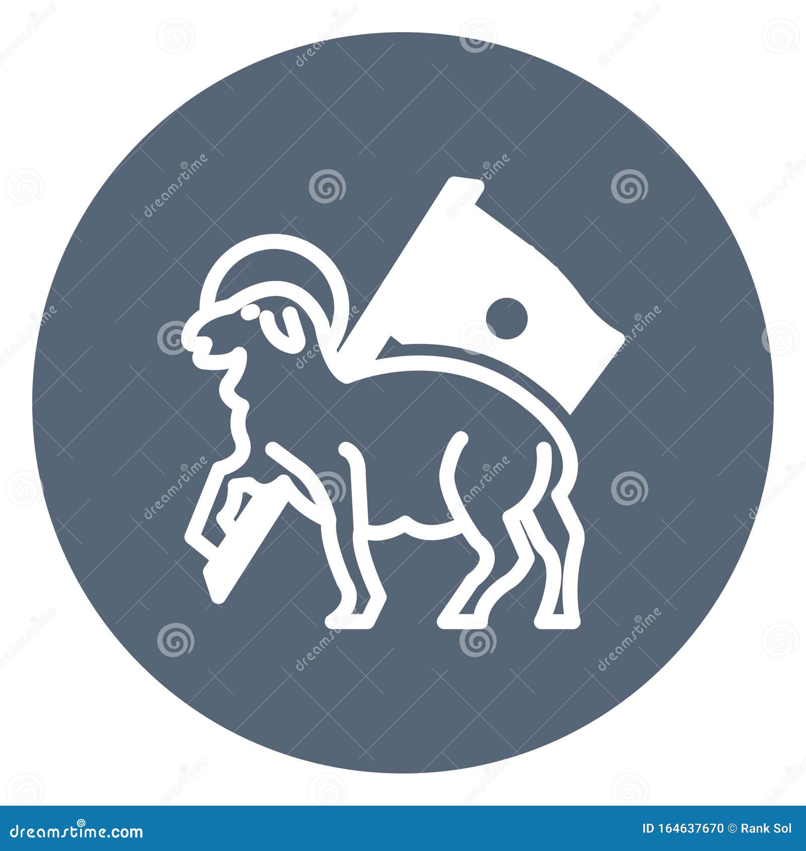 Lamb and Flag Isolated Vector Icon Which Can Easily Modify or Edit Stock Illustration