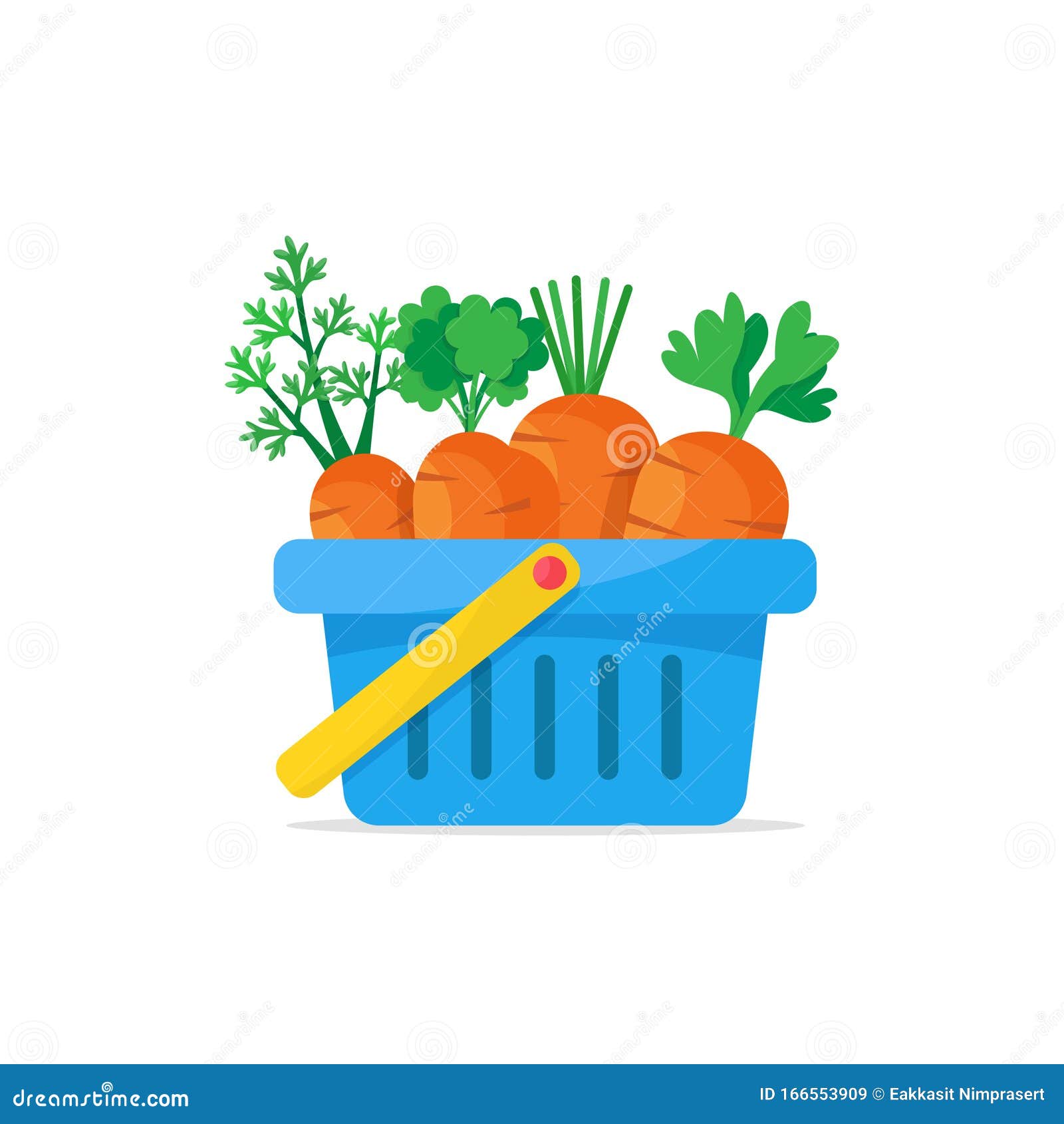 Carrot in the Basket,Carrot Vector Graphic Illustration Stock Vector